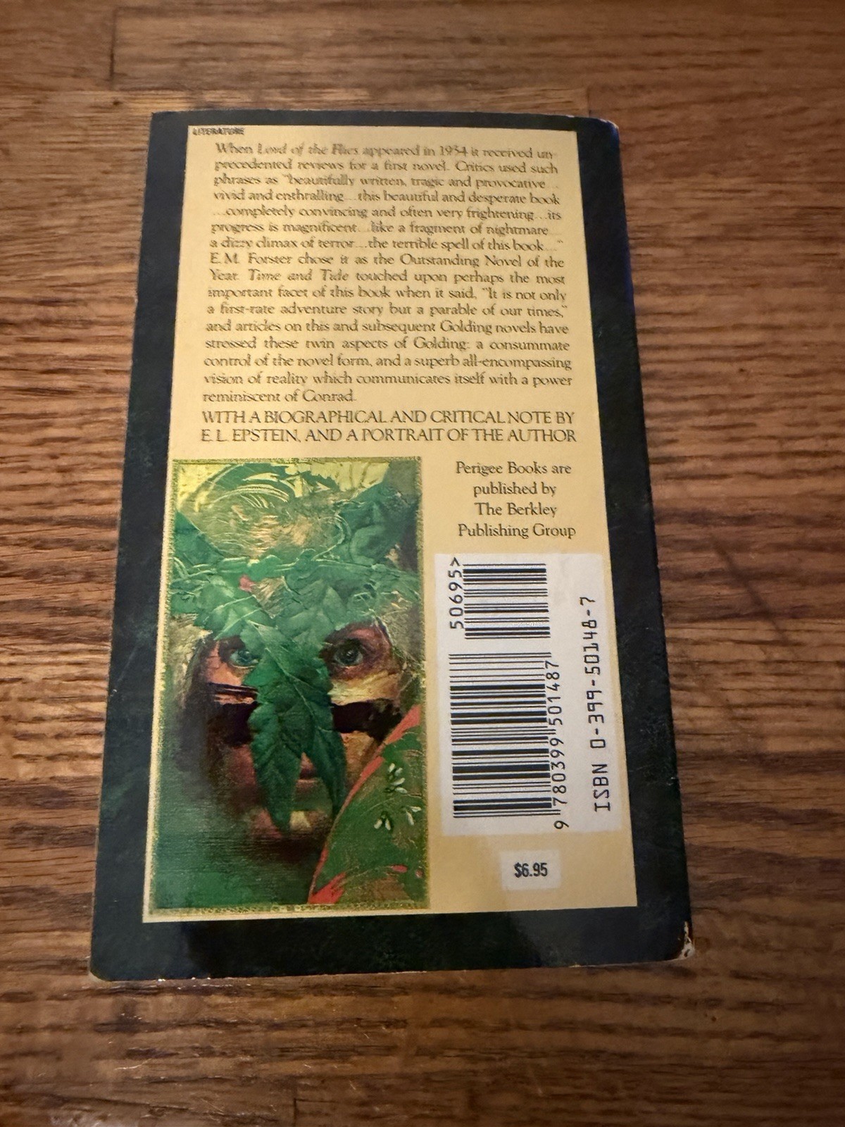 William Golding Lord of the Flies Paperback Perigee Book Berkley 1954 Note