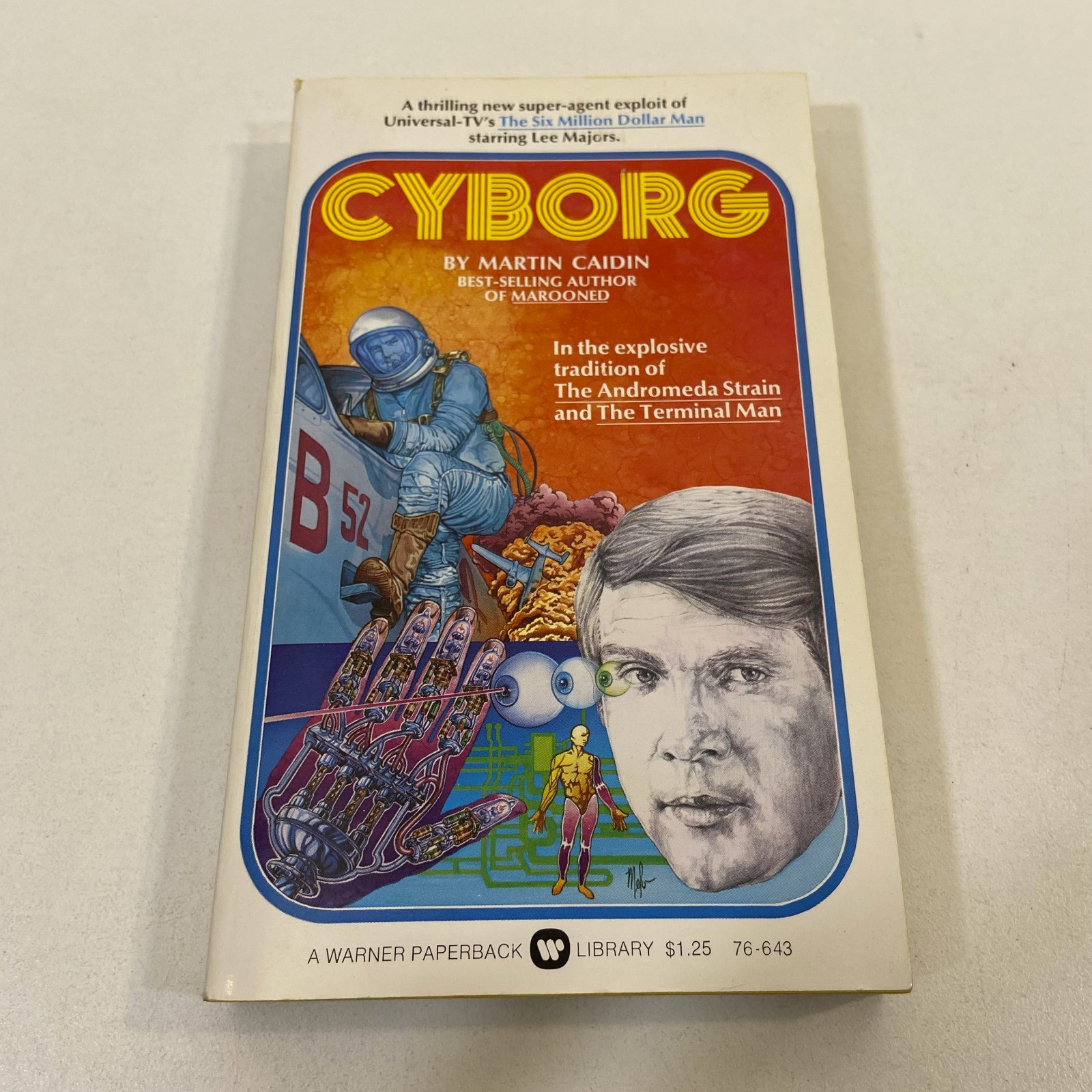 Cyborg 2nd Printing VTG 1974 Warner Paperback Library Edition MMPB Martin Caidin