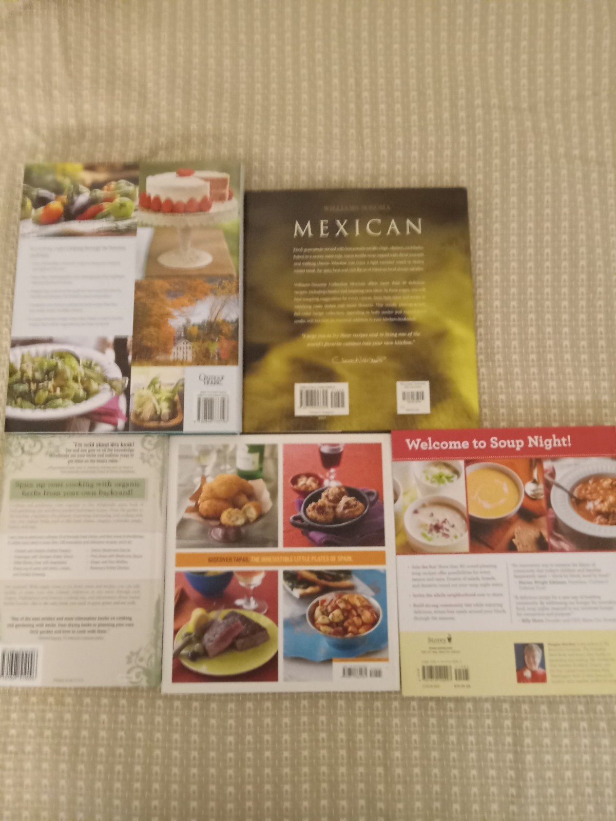 Williams-Sonoma: Mexican / Tapas/Soup Night/ Herb Garden Cookbook Lot