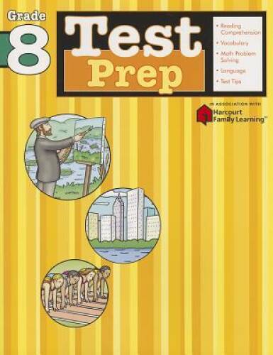 Test Prep: Grade 8 (Flash Kids Harcourt Family Learning) – Paperback – GOOD