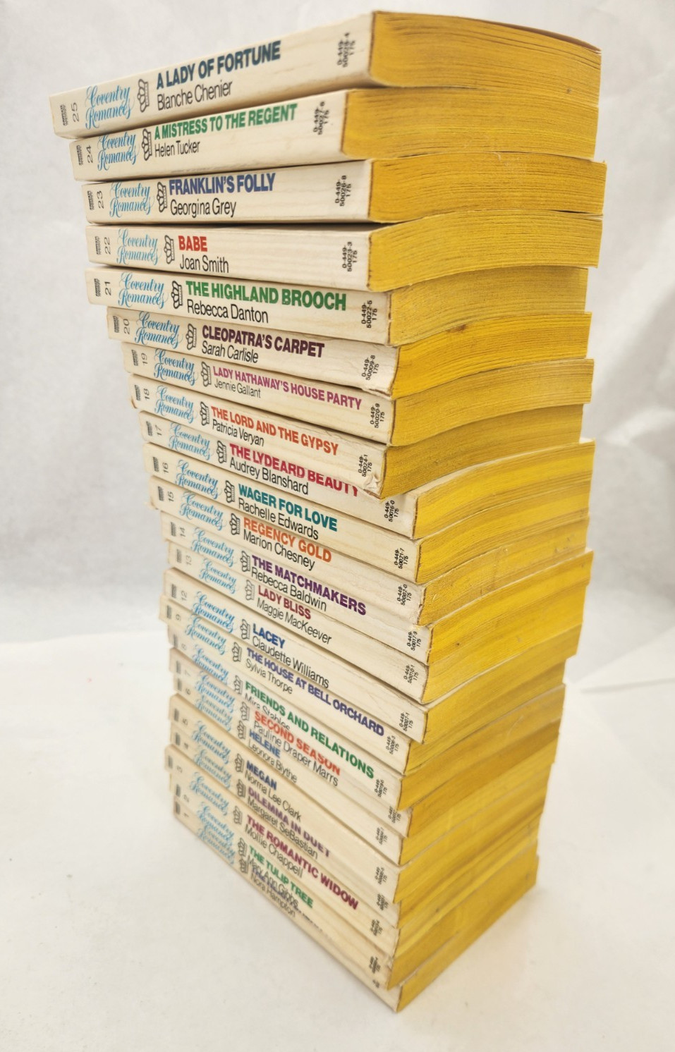 Vintage Fawcett Coventry Romances paperback book lot of 23 #1-9 & 12-25