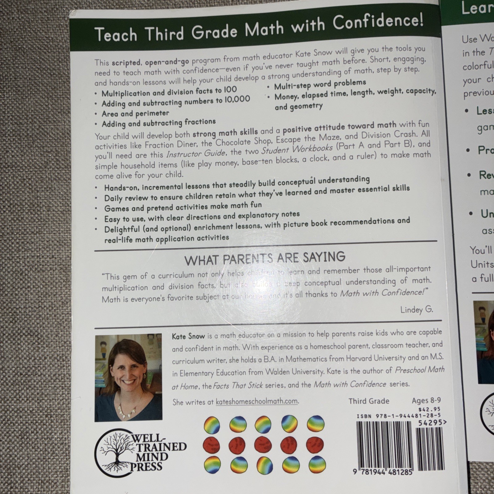Third Grade Math with Confidence Instructor Guide, Student Workbook Part A & B