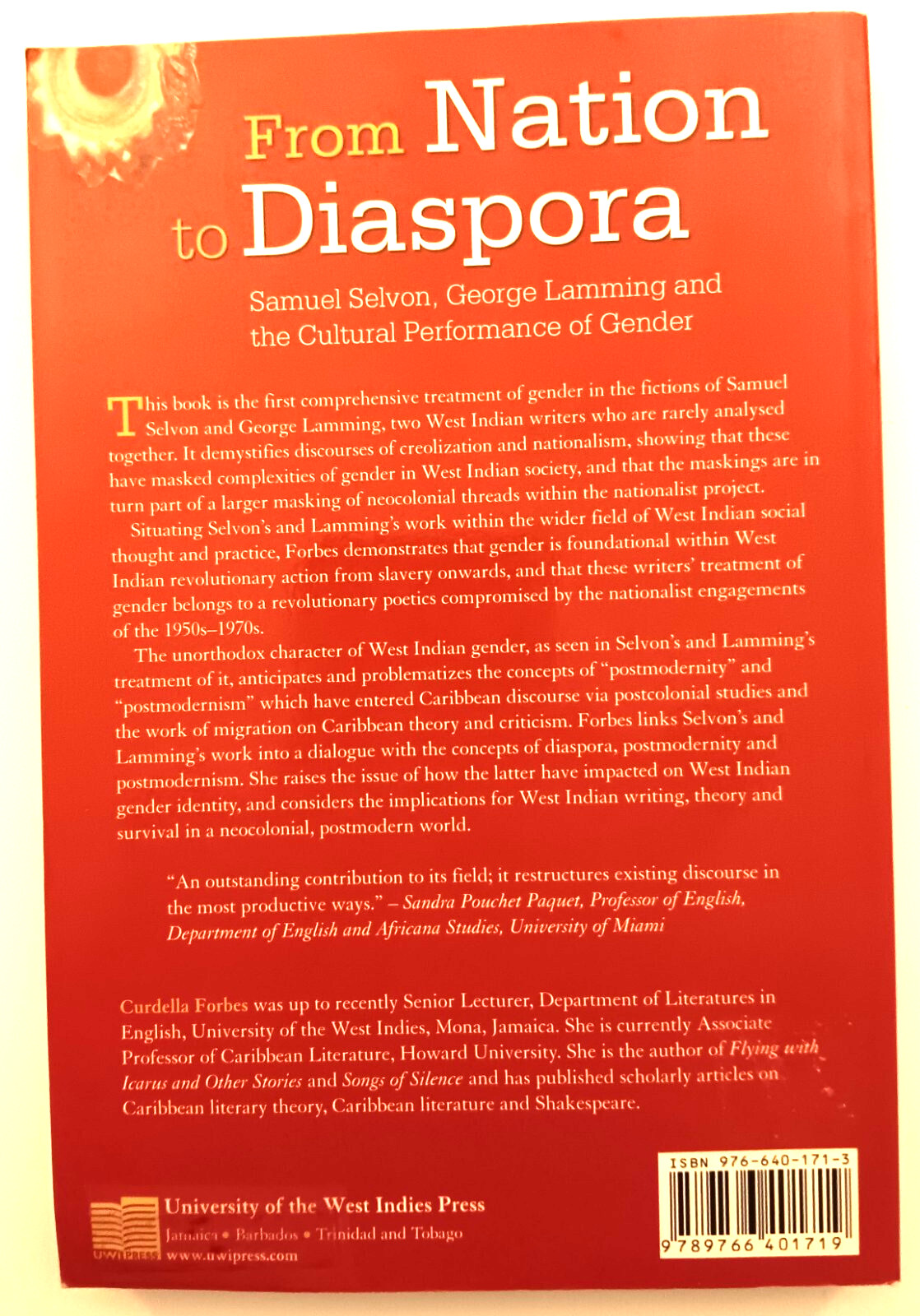 From Nation to Diaspora by Curdella Forbes Cultural Performance of Gender