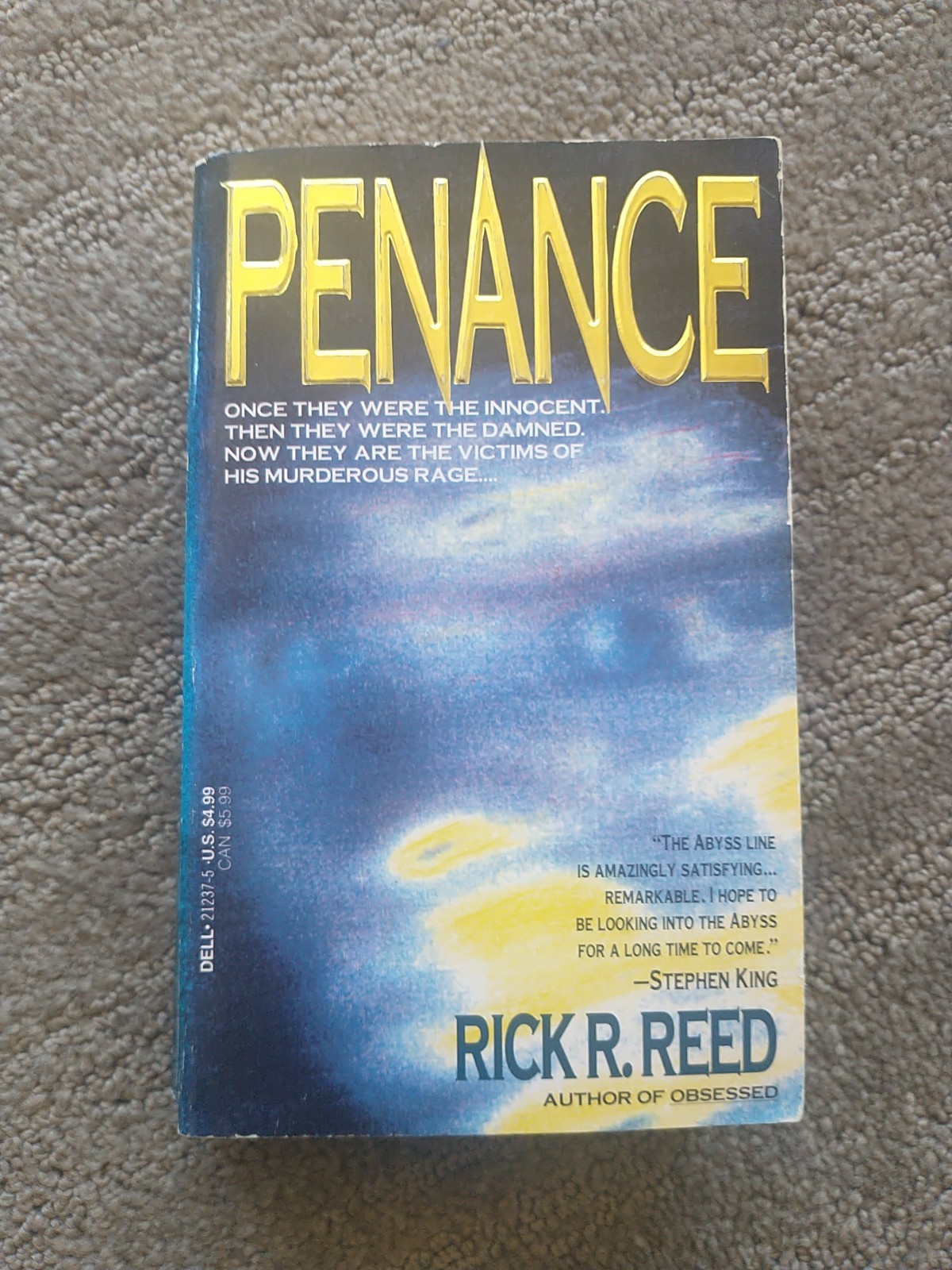 Penance by Rick R. Reed. 1st Dell Abyss printing/appearance 1993. Horror pb