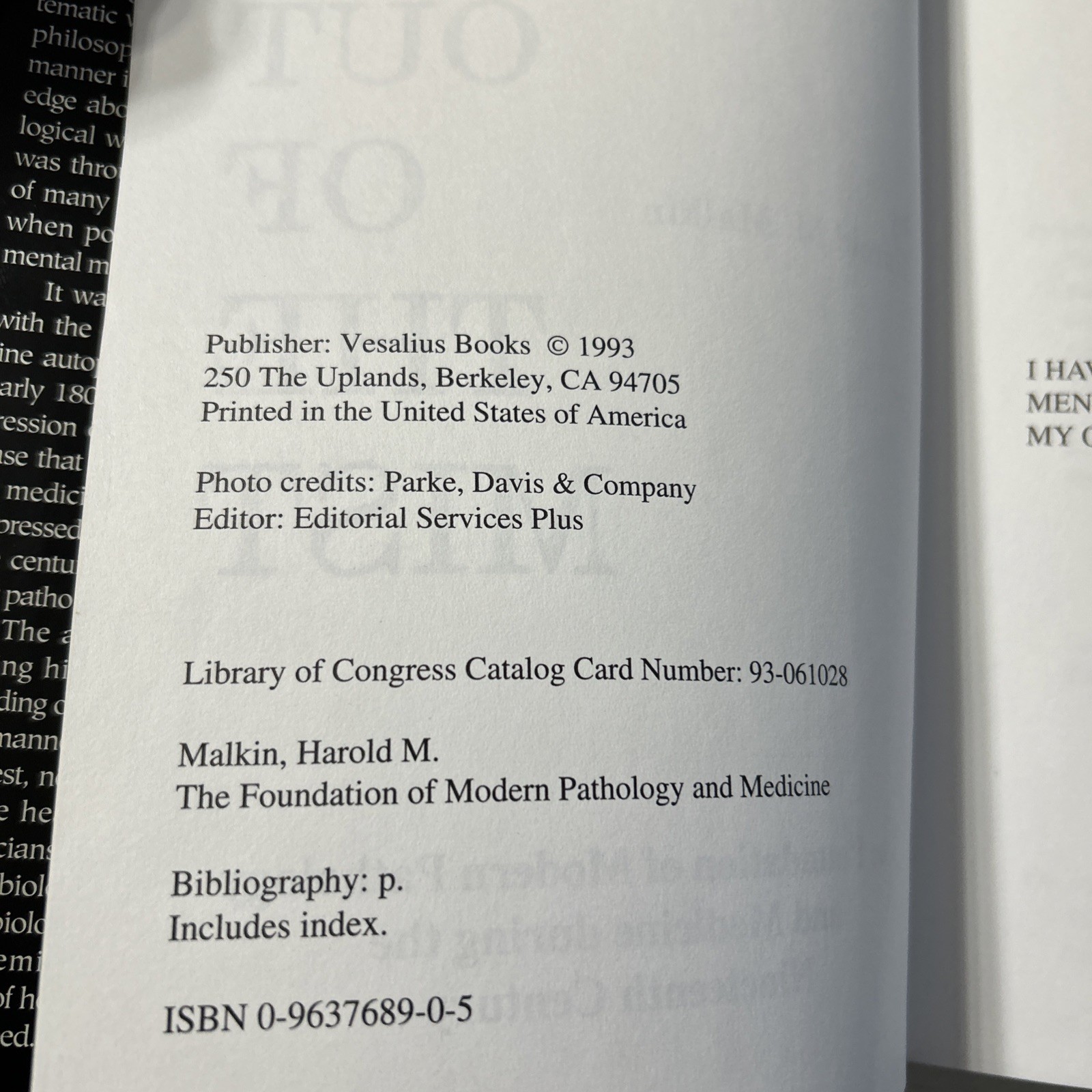 Out of The Mist The Foundation of Modern Pathology and Medicine Hardcover