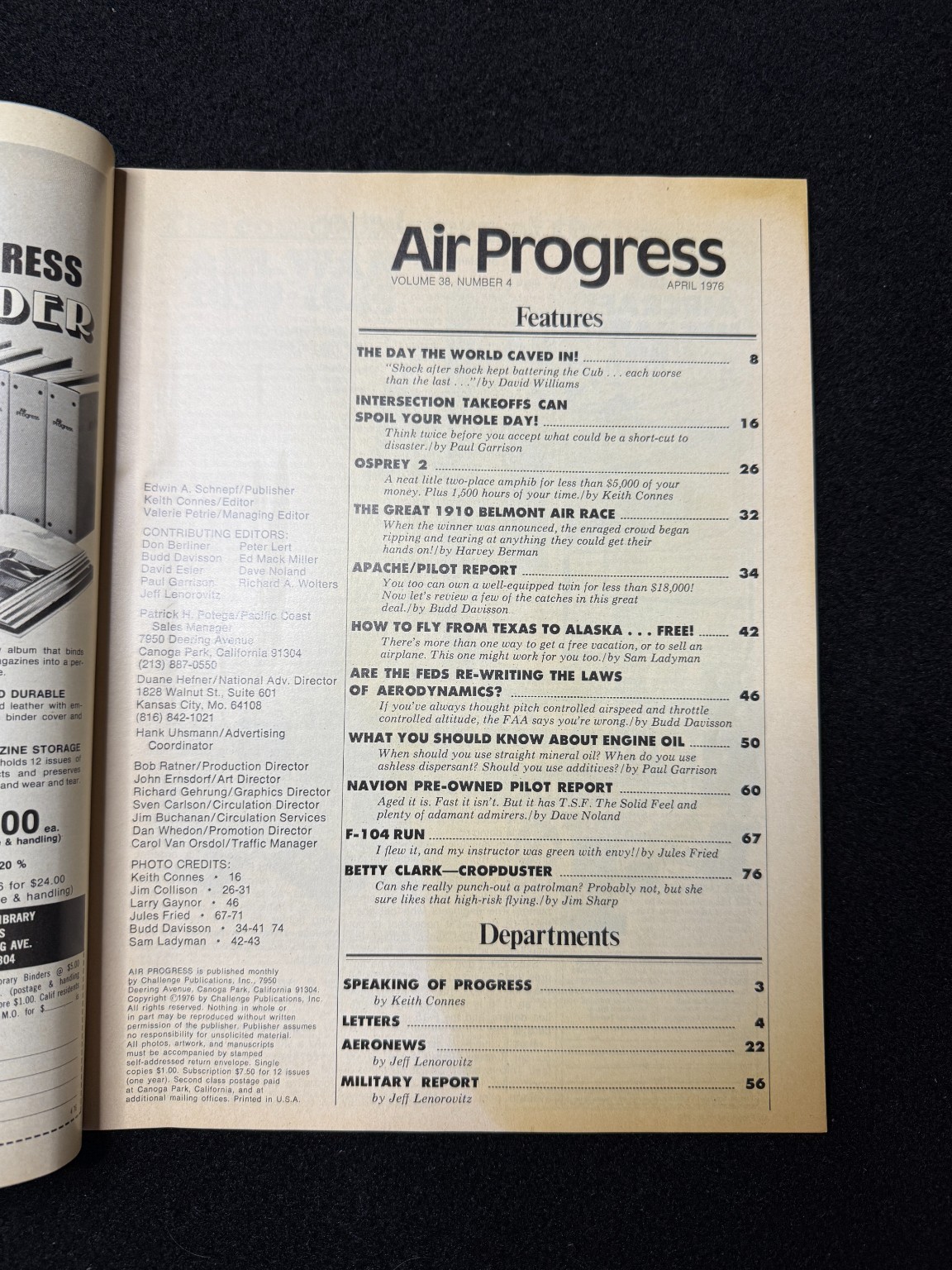 Air Progress Magazine April 1976 Aviation Aircraft Amphibious Plane Vintage