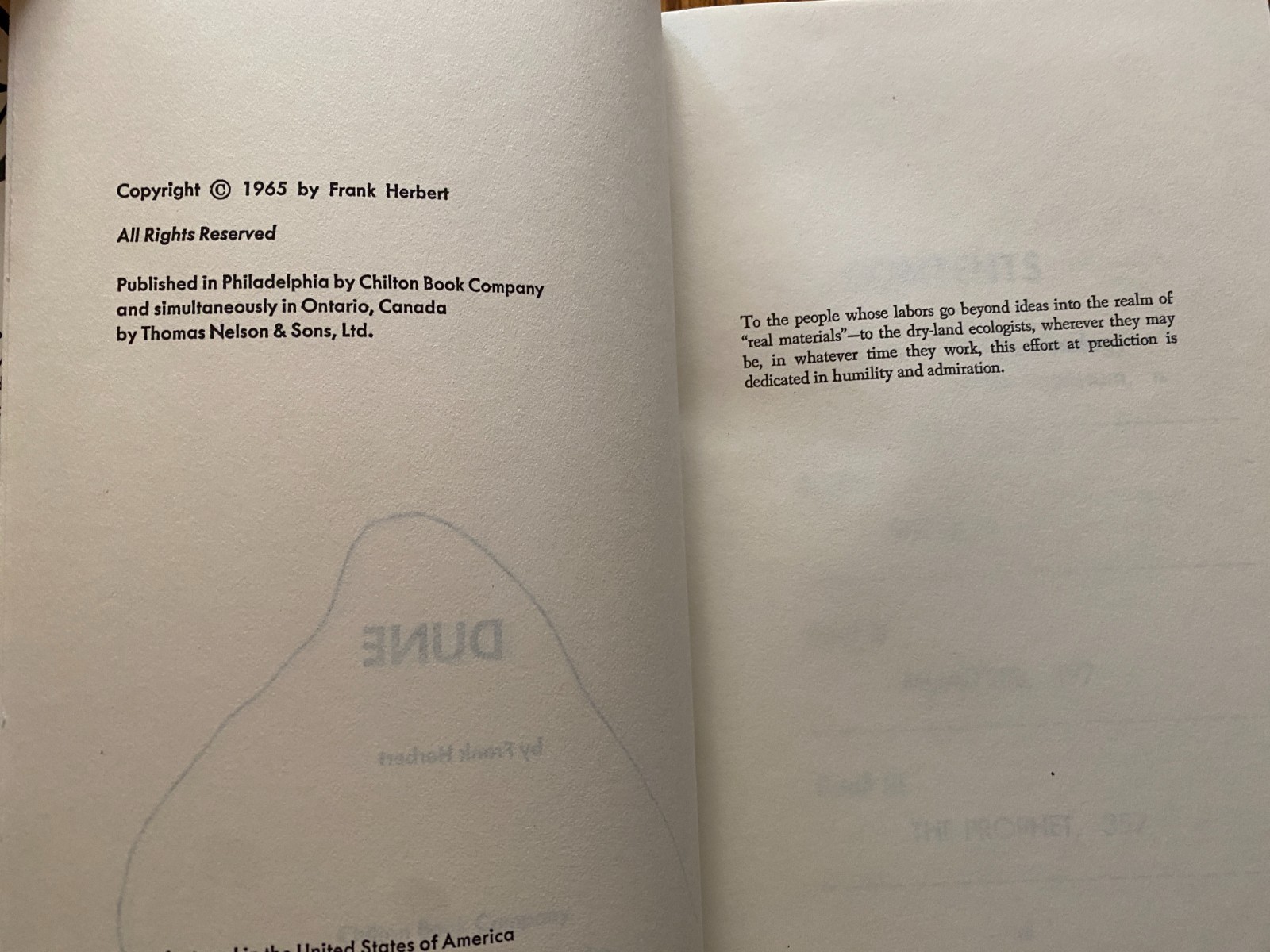 Dune by Frank Herbert, Book Club Edition BCE 1965 Dusk Jacket Hard Cover Y49