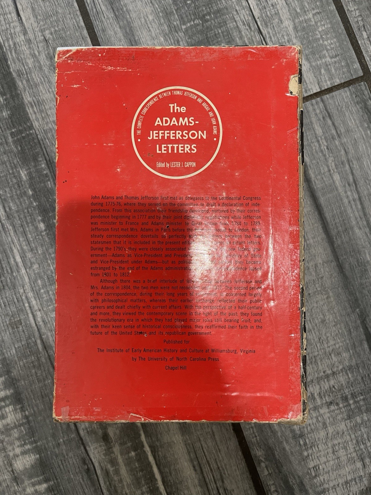The Adams Jefferson Letters Complete Thomas Jefferson Abigail & John Adams 1959