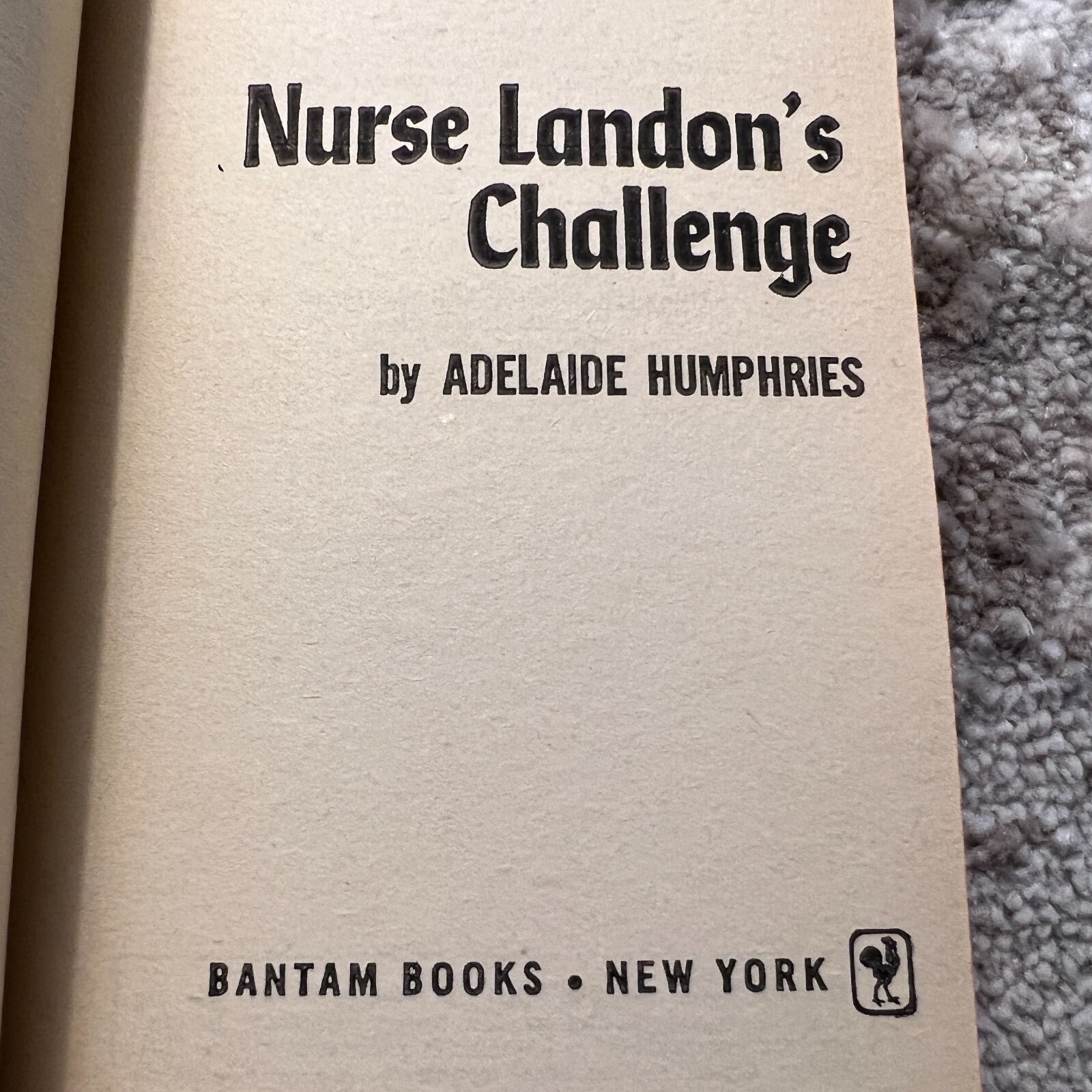 Nurse Landon’s Challenge Medical Romance Paperback by Adelaide Humphries 1956