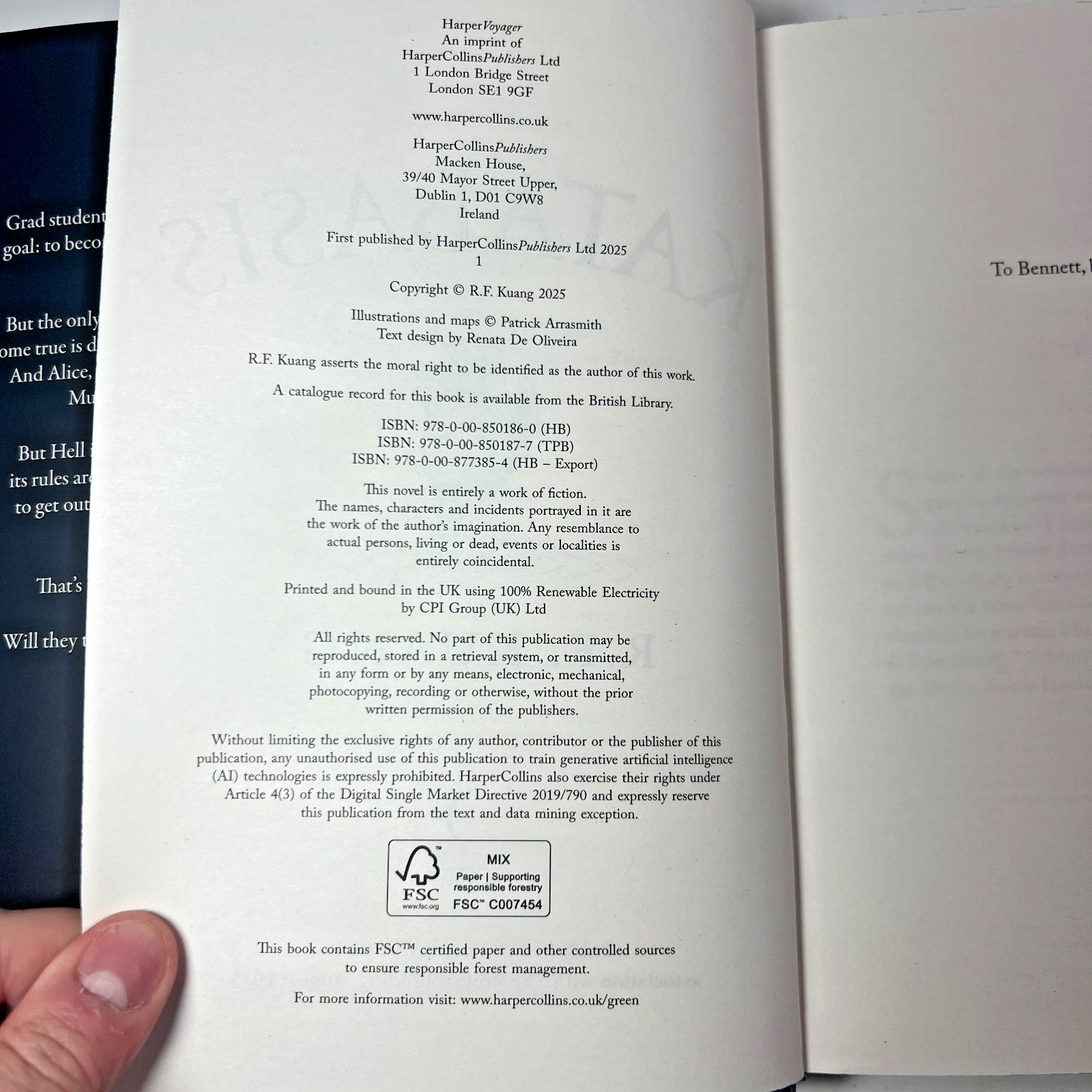 Katabasis R. F. Kuang Hardcover The Broken Binding Tier 2 Edition Bookmark