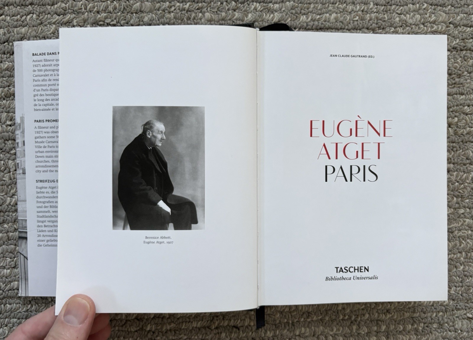 Eugène Atget Paris by Jean Claude Gautrand 2016 Taschen PB