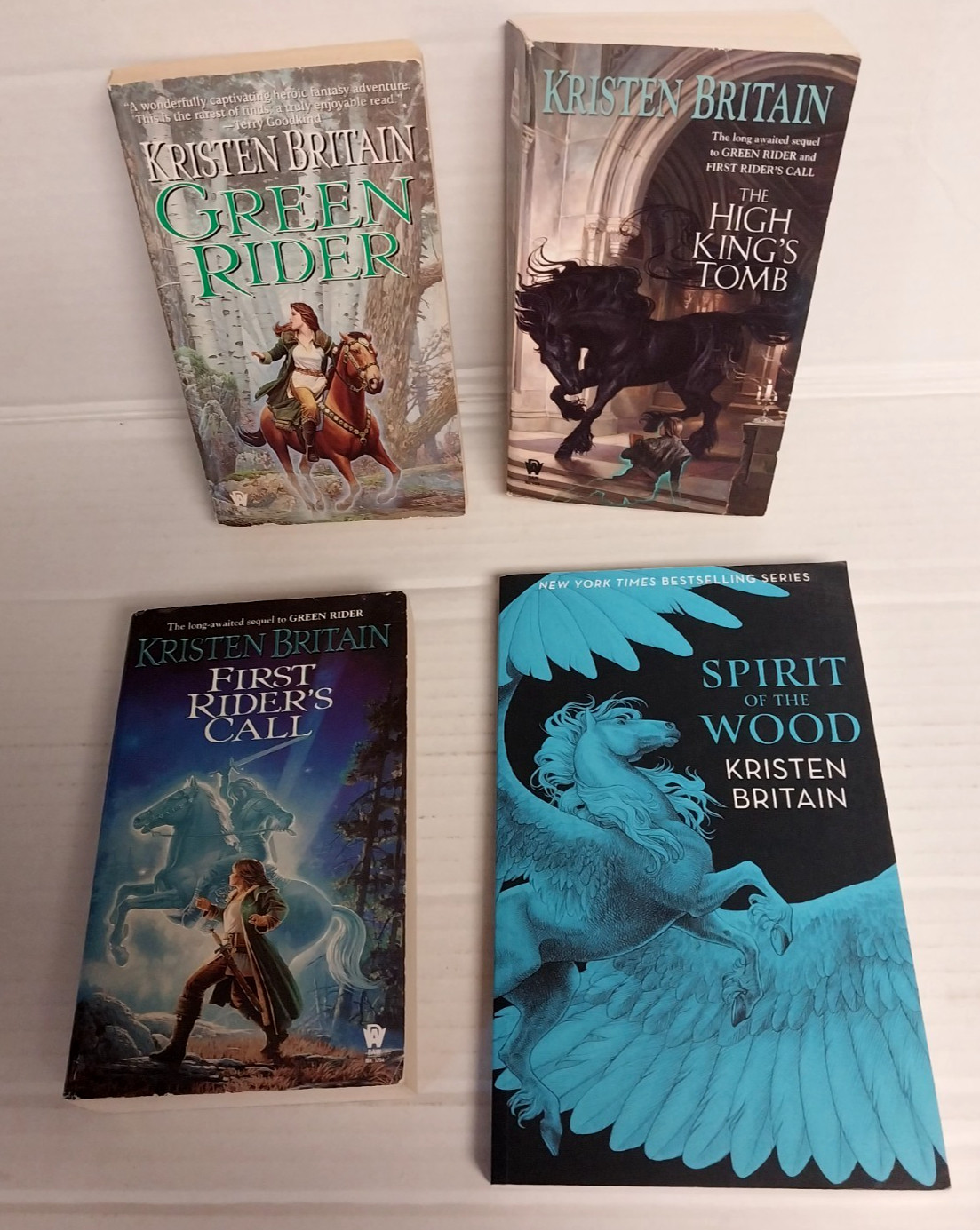 Lot 4 Green Rider books Kristen Britain First Riders Call High Kings Tomb Spirit