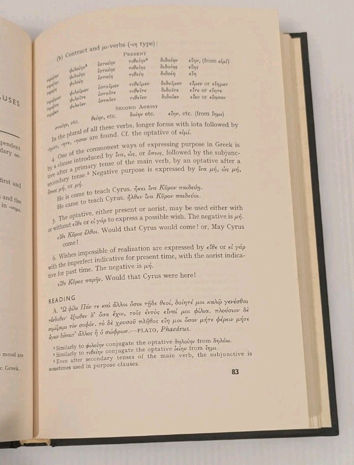 A New Introduction To Greek by Alston Chase 1972 Vintage Hardcover HC Language