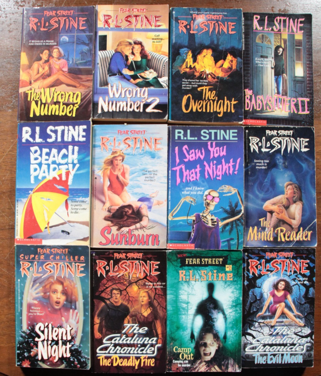 Vintage R.L. Stine Fear Street Book Lot 12 Horror Beach Party Sunburn Overnight