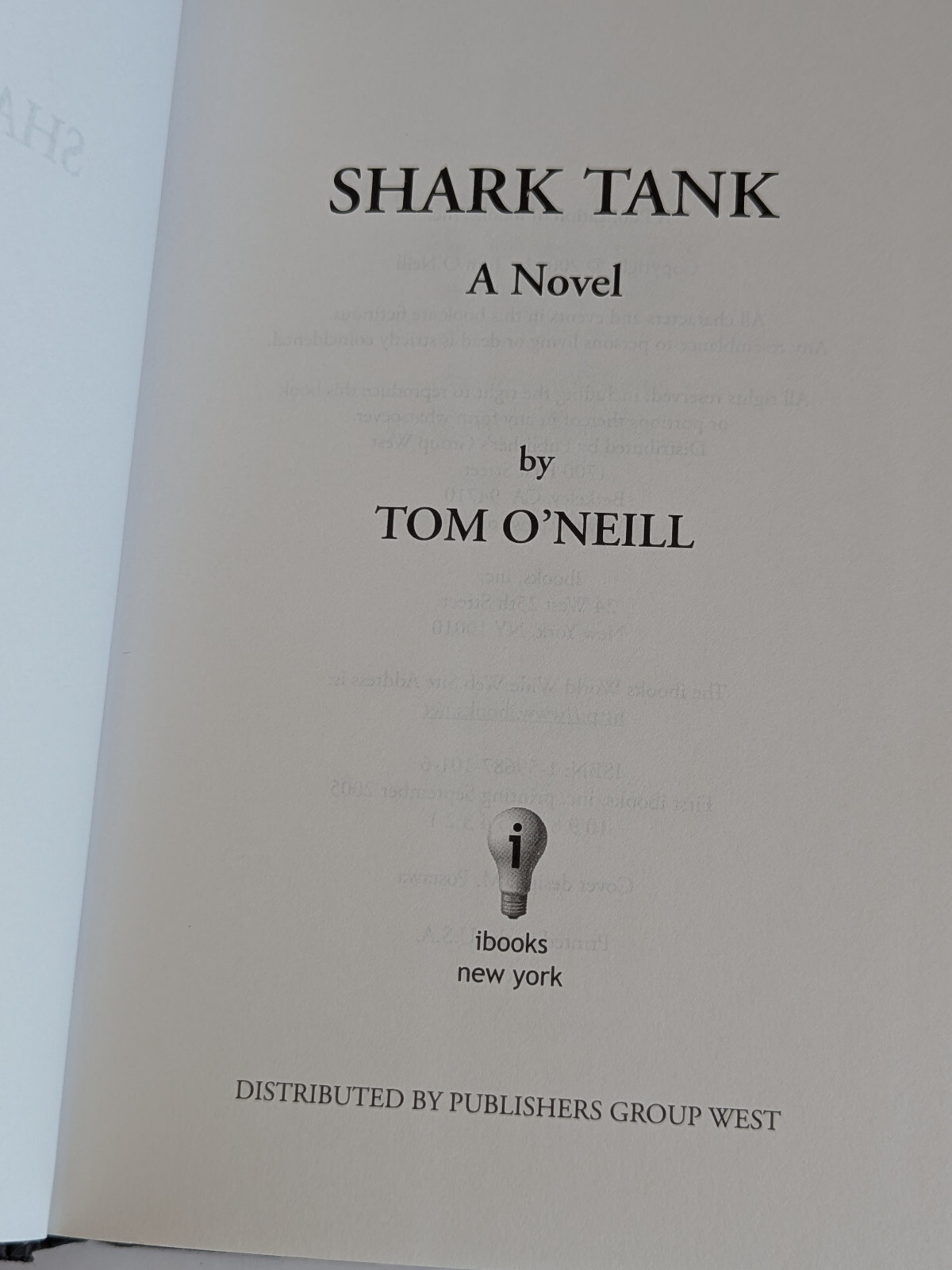 Shark Tank by Tom O’Neill Hardcover GC PreOwned Fiction Thriller