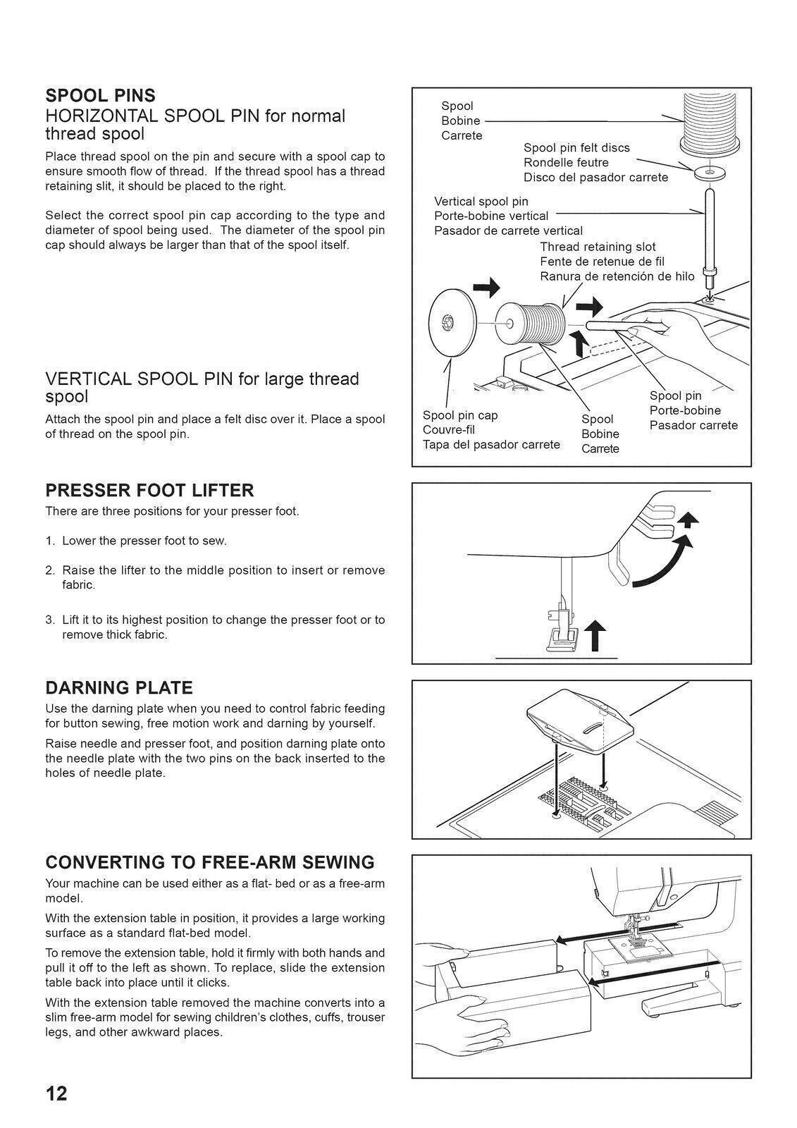 SINGER 7442 Sewing Machine User Instruction Manual Guide – TOUGH COIL BINDING