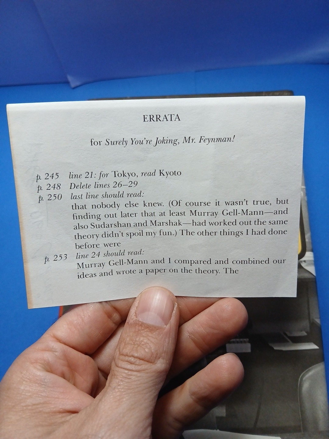 Surely You’re Joking, Mr. Feynman: Richard P Feynman (Review Copy?)