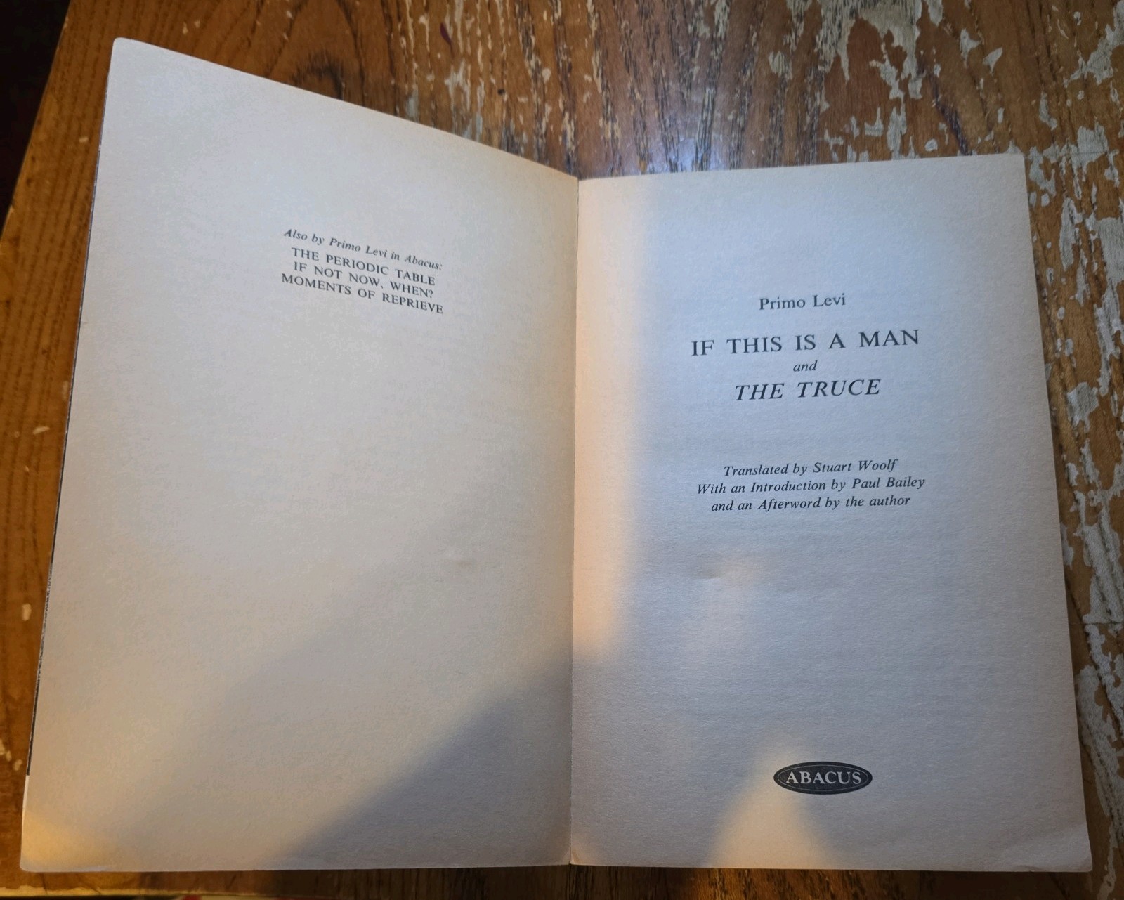 If This Is a Man and The Truce by Primo Levi