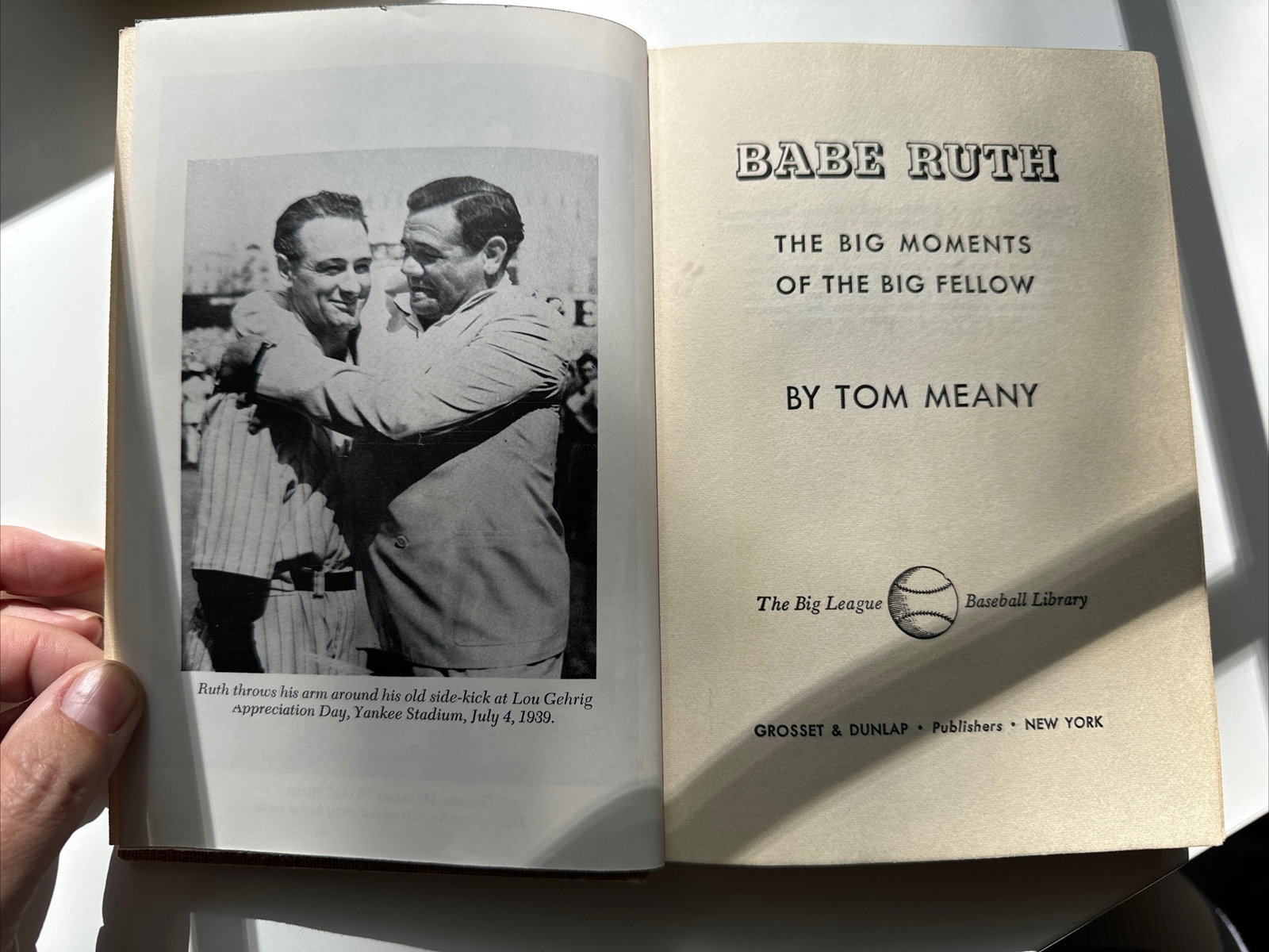 Babe Ruth The Big Moments Of The Big Fellow Tom Meany Big League Baseball Book