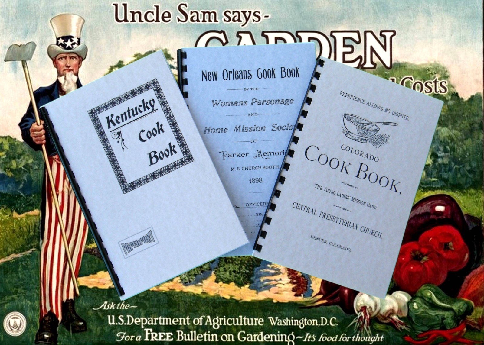 Lot Of 3 Vintage Cook Books Late 1800’s to Early 1900’s