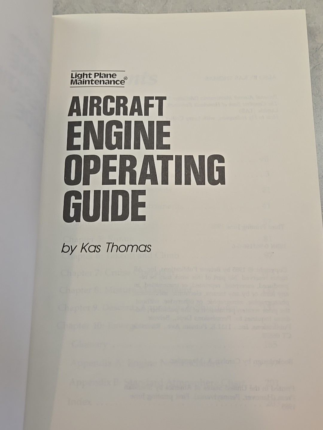 Light Plane Maintenance Aircraft Engine Operating Guide Kas Thomas 1986 MANUAL