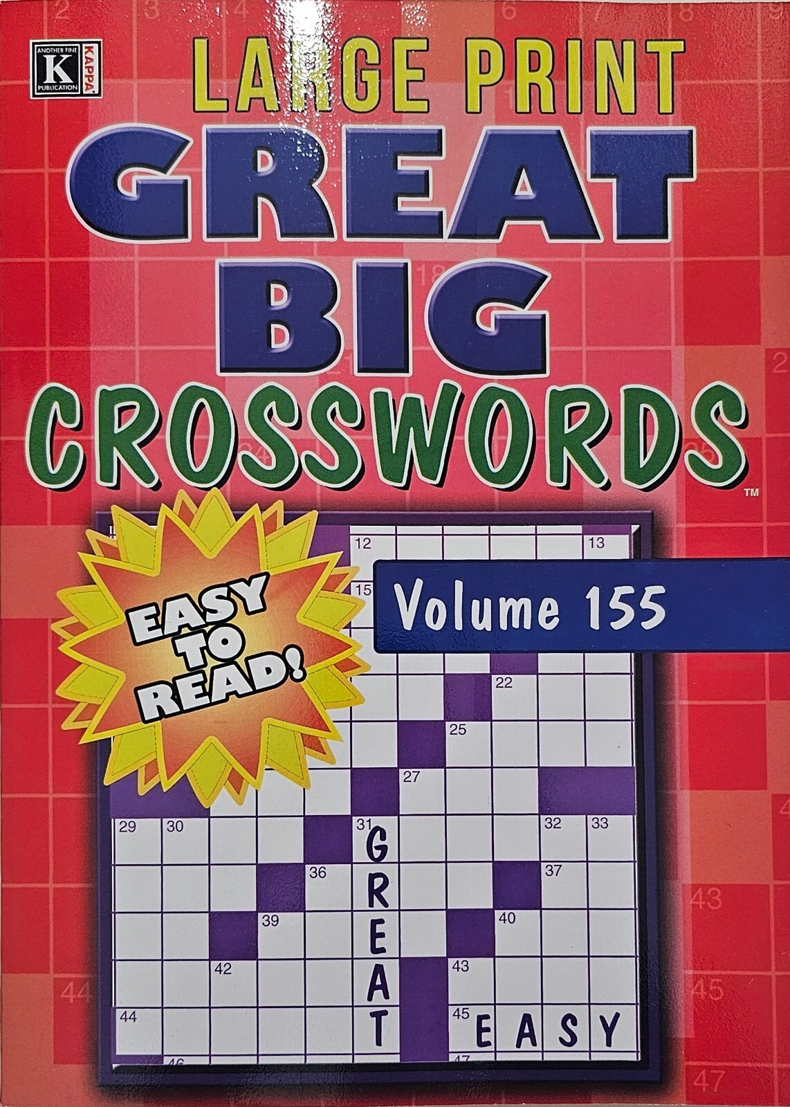 New 8 Large Print Great Big Crosswords Kappa Puzzle Books Vol#151-164 Fun Hobby