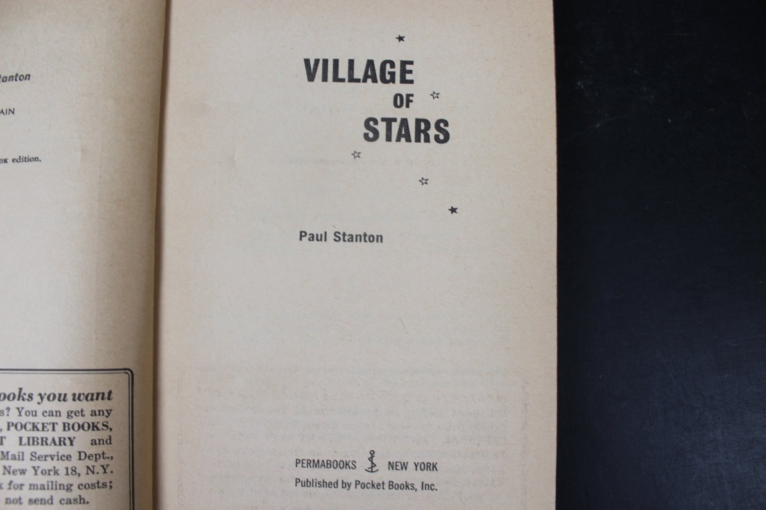 Village of Stars Paul Stanton 1962 Permabook 1st Printing Cold War Thriller PB