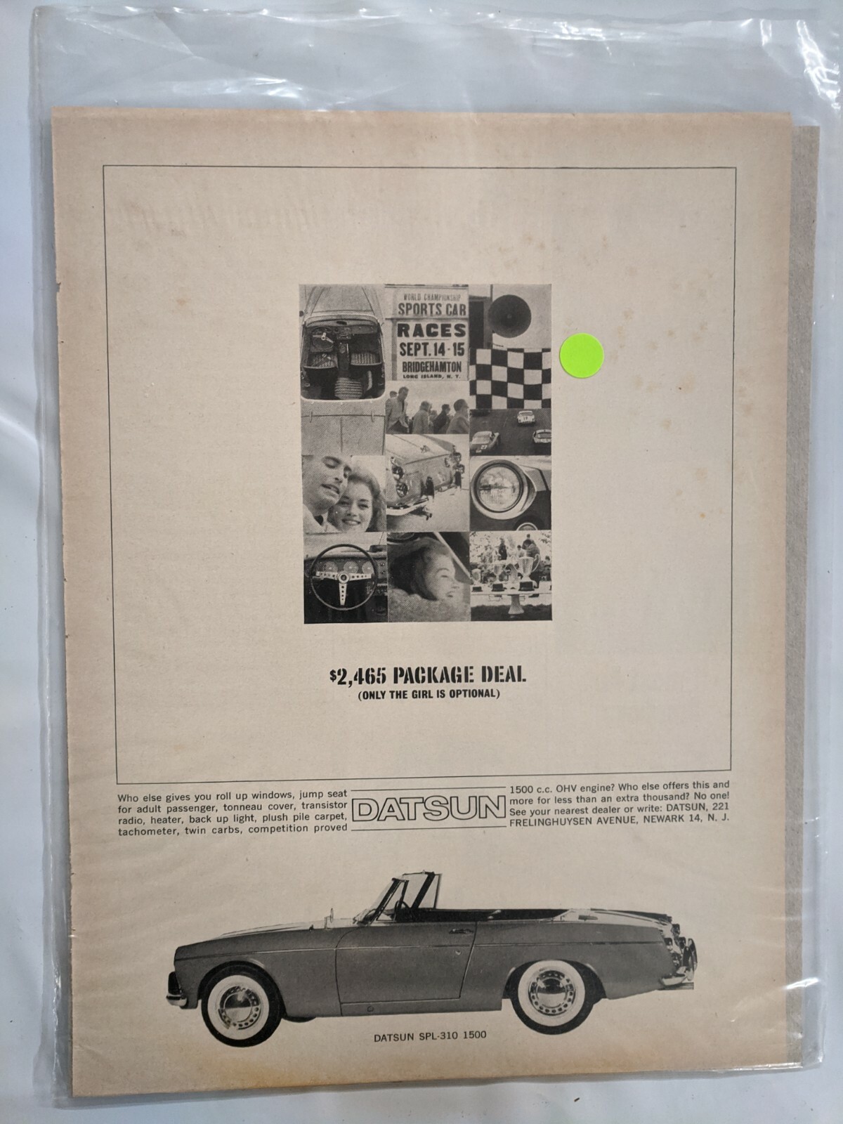 $2,465 package Deal Datsun M181