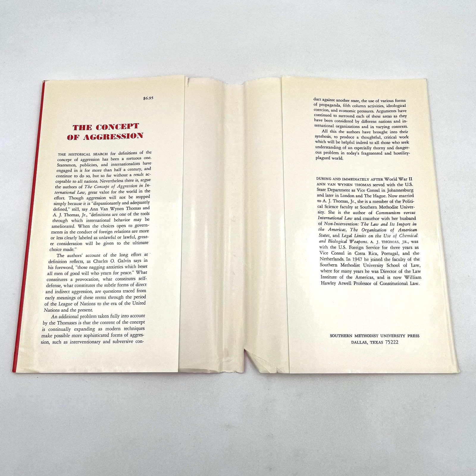 Aggression International Law Thomas 1972 HC/DJ SMU Press First Edition SIGNED