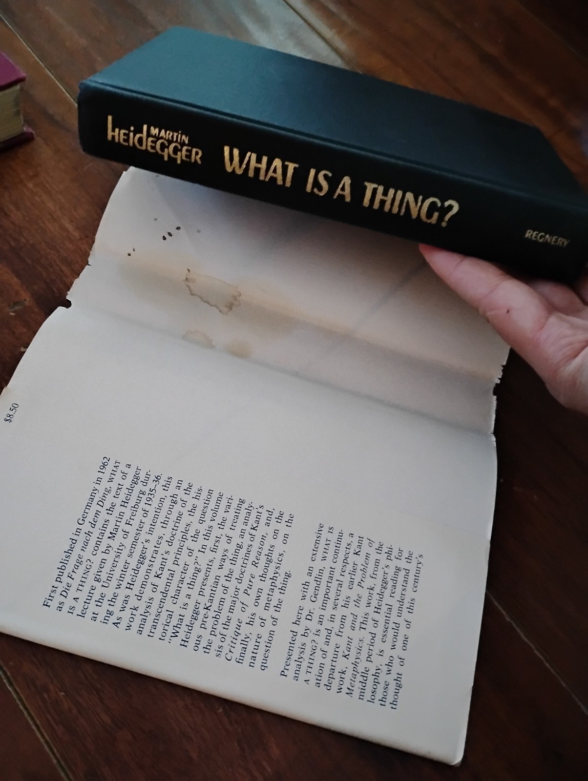 Martin Heidegger What Is A Thing? 1969 2nd Printing Hardcover