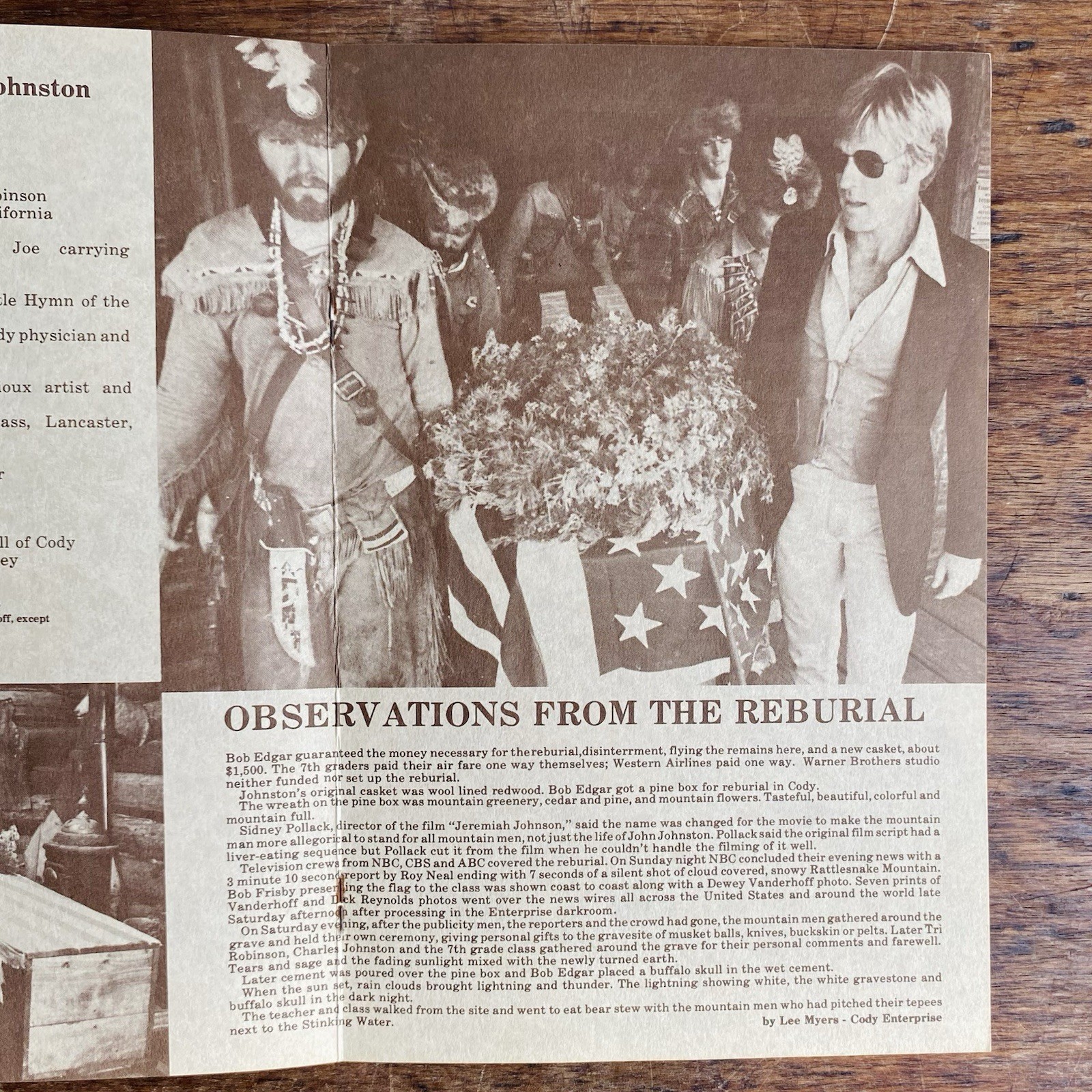 The Reburial Of A Mountain Man June 8, 1974 Jeremiah Johnston