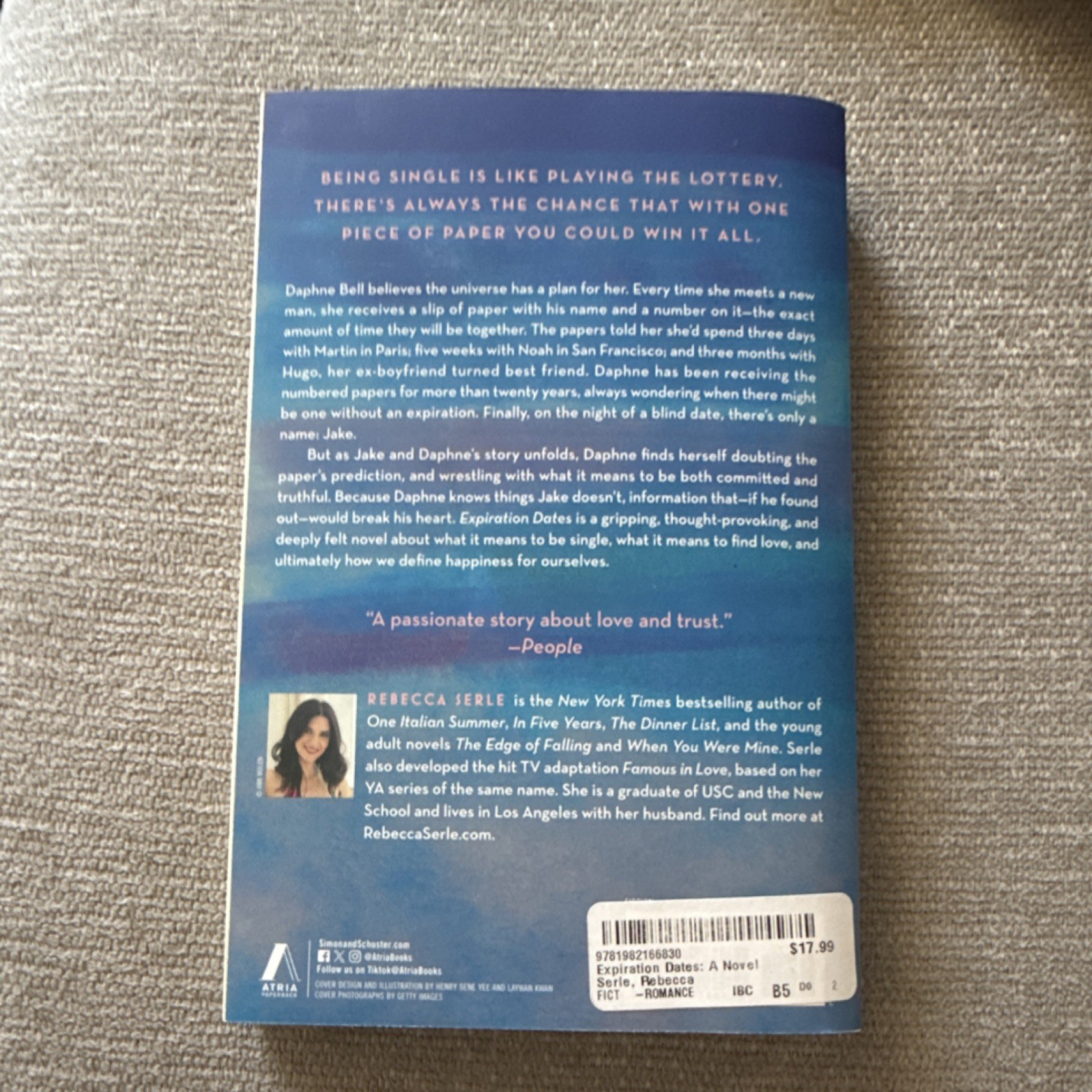 Rebecca Serle Expiration Dates First Edition Paperback Romance Novel 2024 Atria