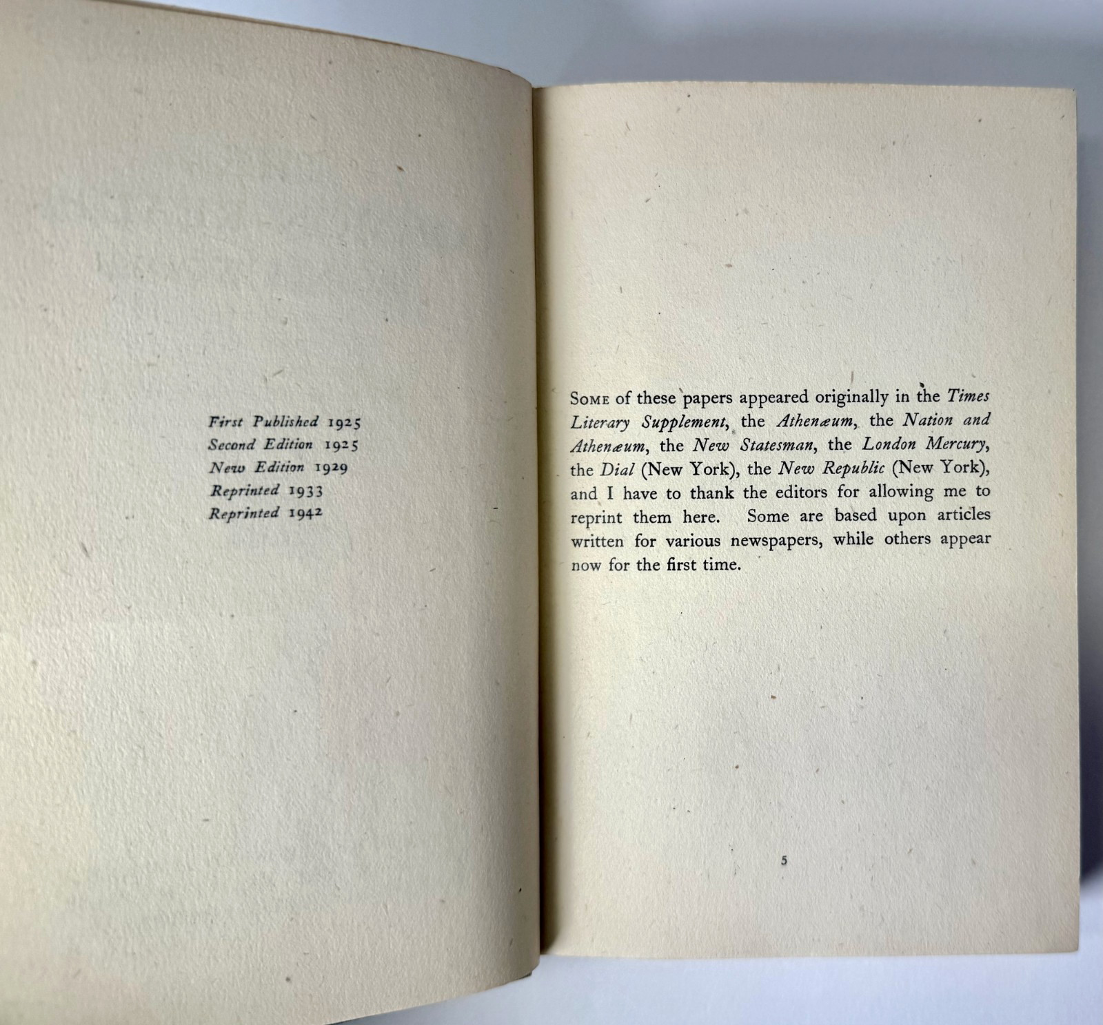 The Common Reader, Virginia Woolf, First Series 1942 UK Hogarth Press in Mylar