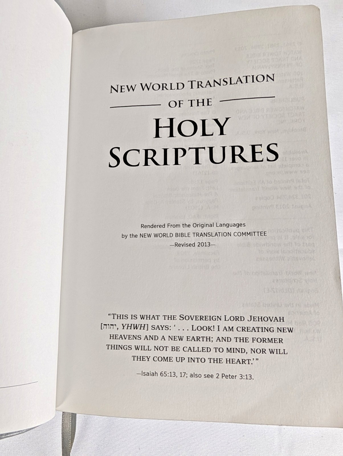 New World Translation of The Holy Scriptures Grey Leather Bound 2013 Holy Bible
