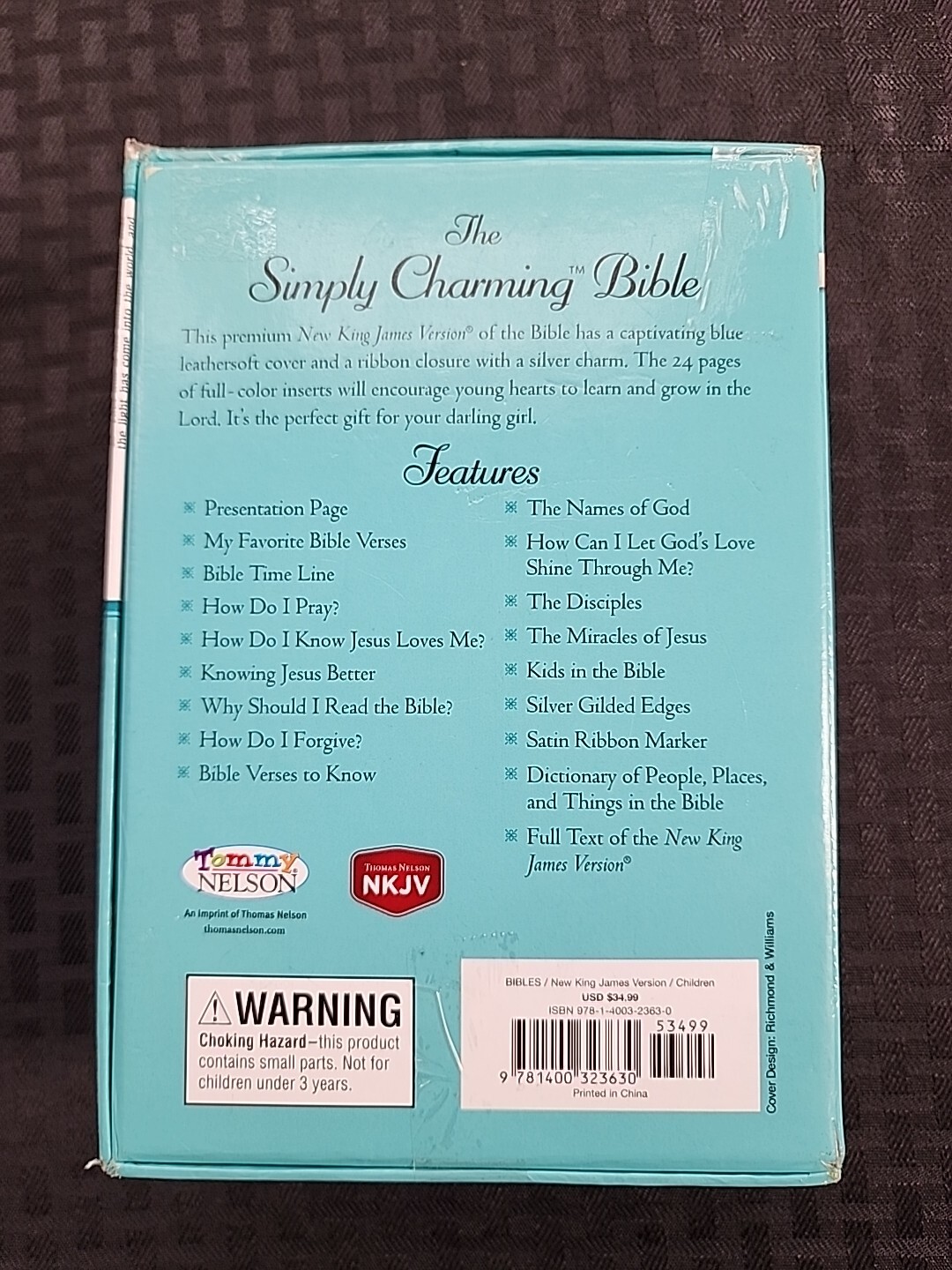 Simply Charming Bible: Heart Charm Bible Blue Edition – Hardcover