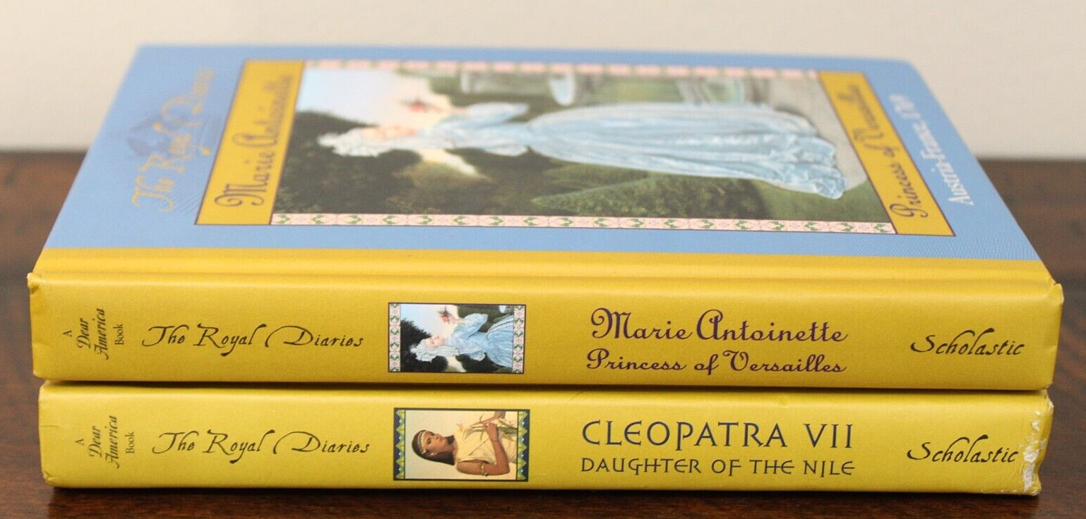 Gilt Edge ROYAL DIARIES BOOKS Cleopatra + Marie-Antoinette Hardcover Book Lot