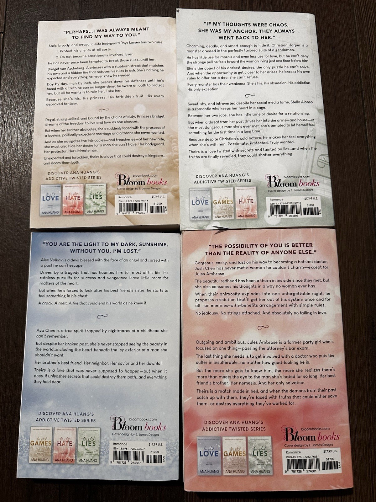 Ana Huang Twisted Series – All 4 Books In Paperback Like New