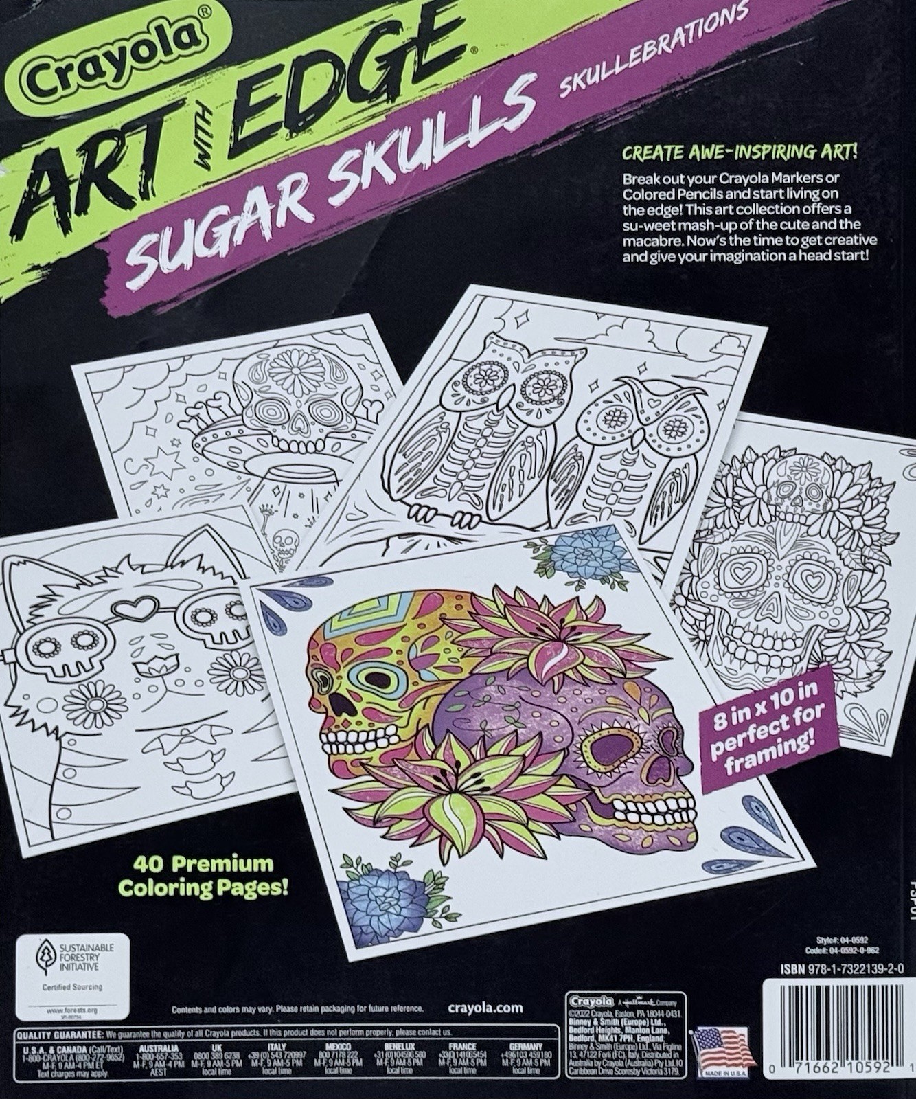 Sugar Skull Adult Coloring Book, Skullebrations 40 Pages.￼￼