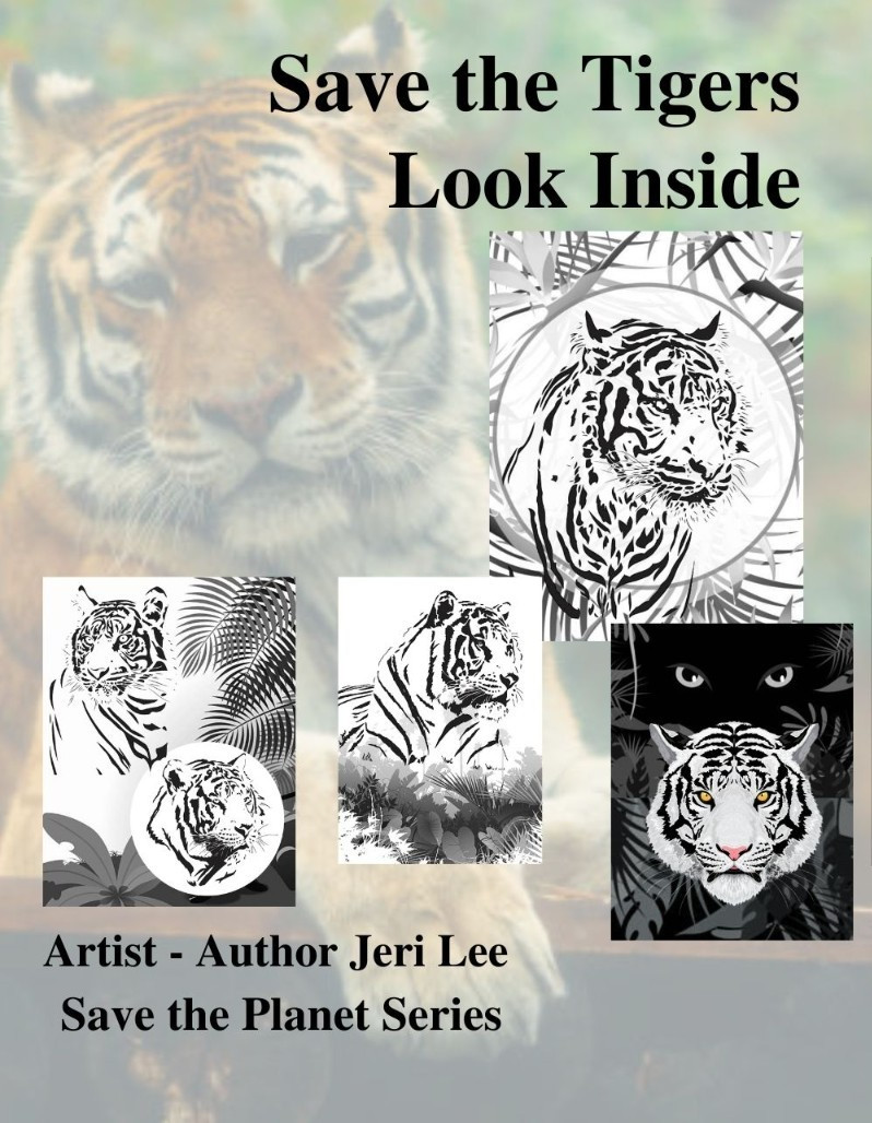 Coloring Book save the Tigers 108 Pages 8.5 x 11 for All Ages Best Tigers book