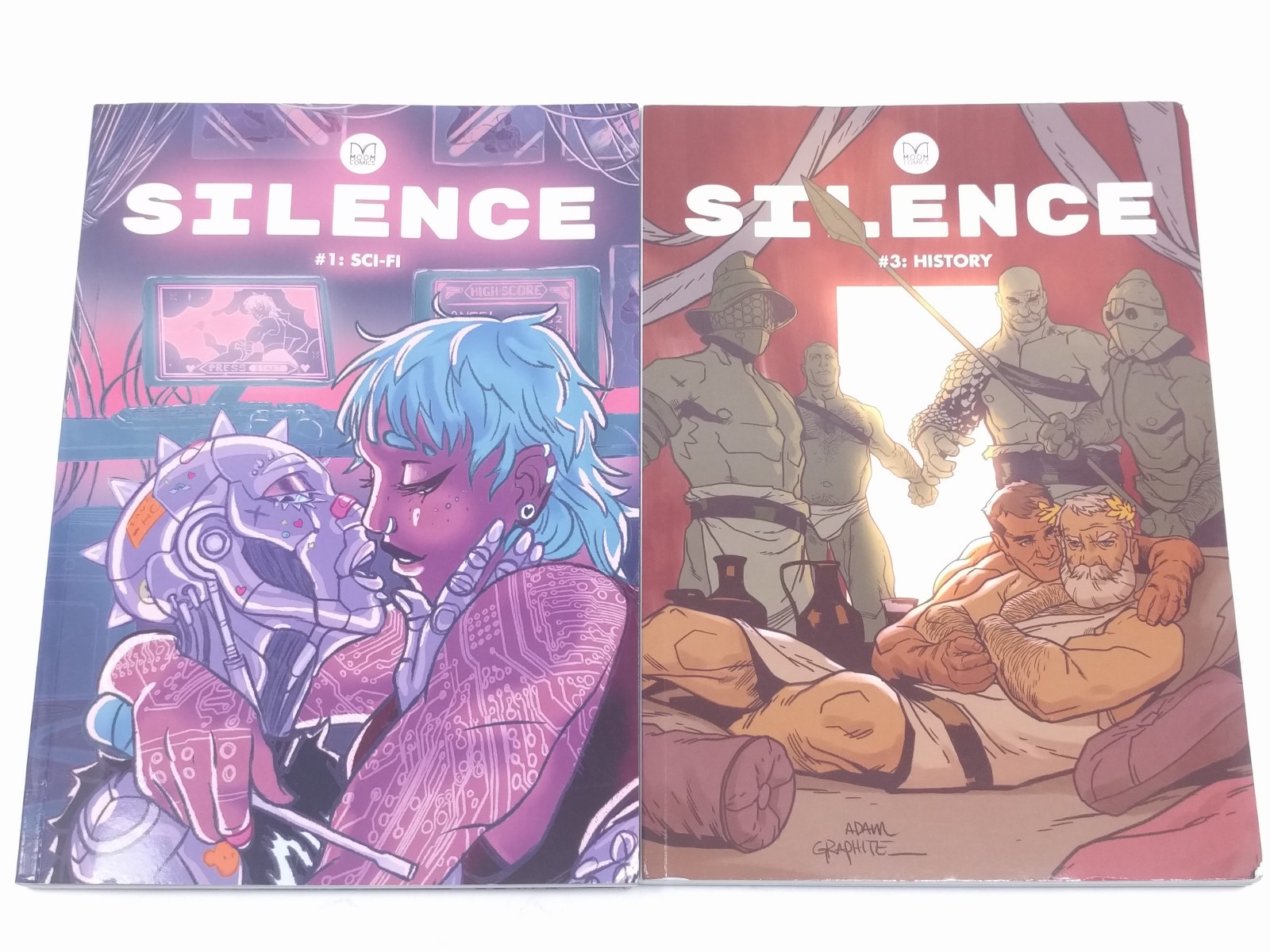 Moom Comics: Silence 1+2 & 3+4 (2 Book set) Sci-Fi, Horror, History, Fantasy