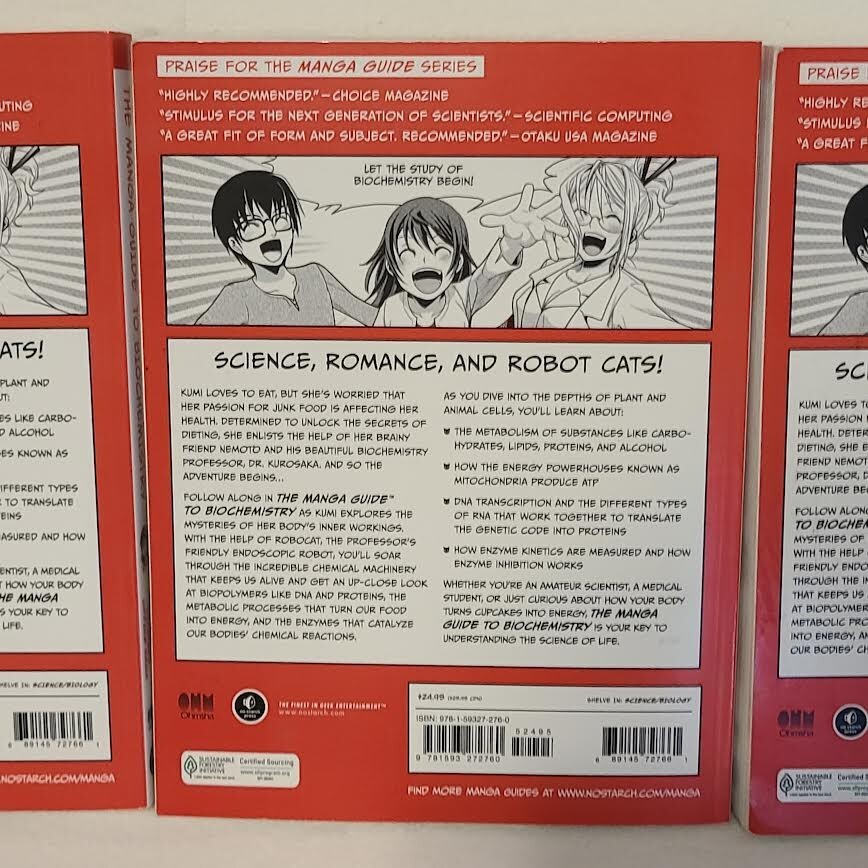 5x The Manga Guide to Biochemistry Book Lot – Takemura, Masaharu, Office Sawa K