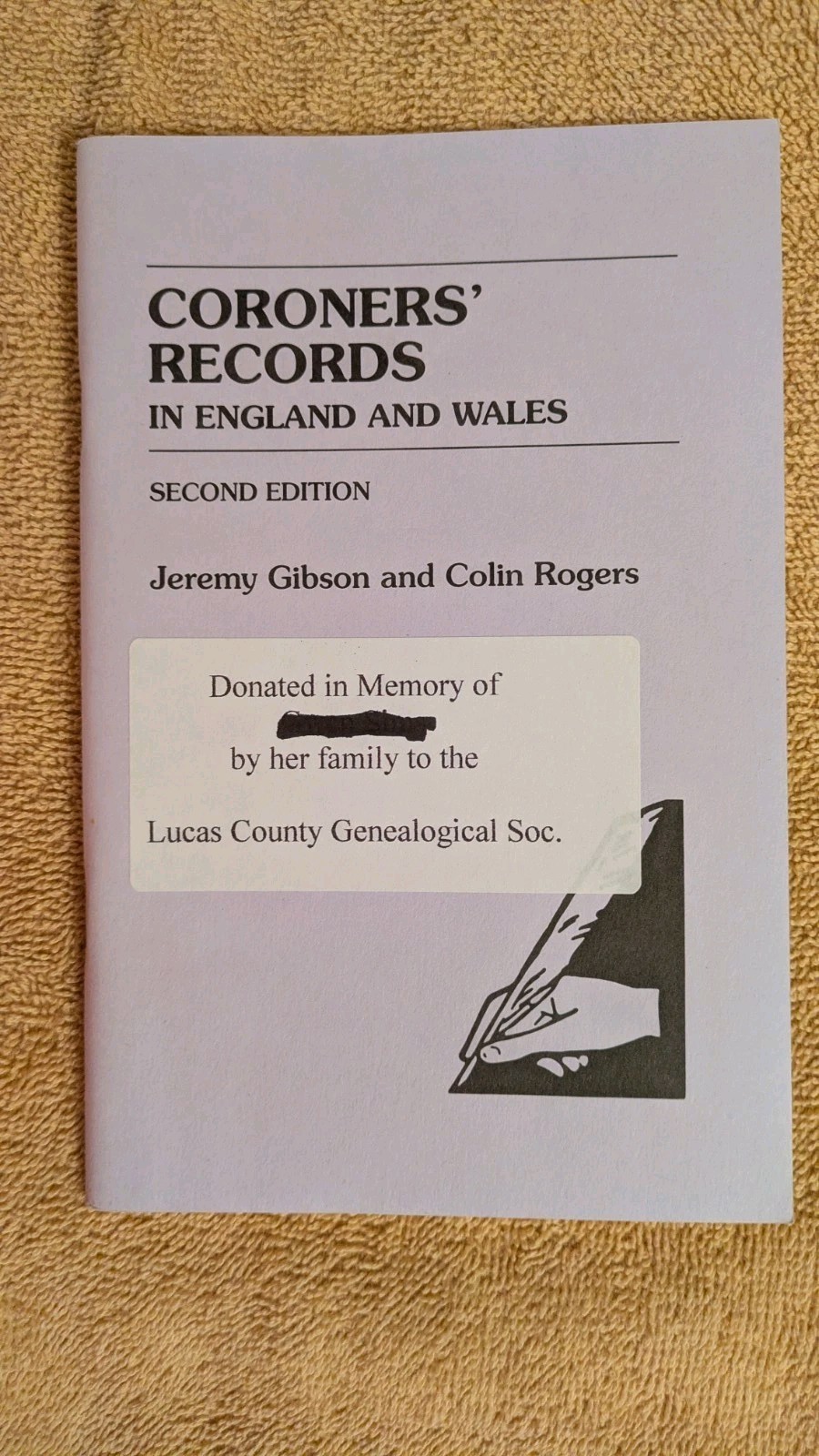 CORONERS‘ RECORDS IN ENGLAND & WALES, 2nd Edition, PB, 1998, Genealogy, 48 Pages