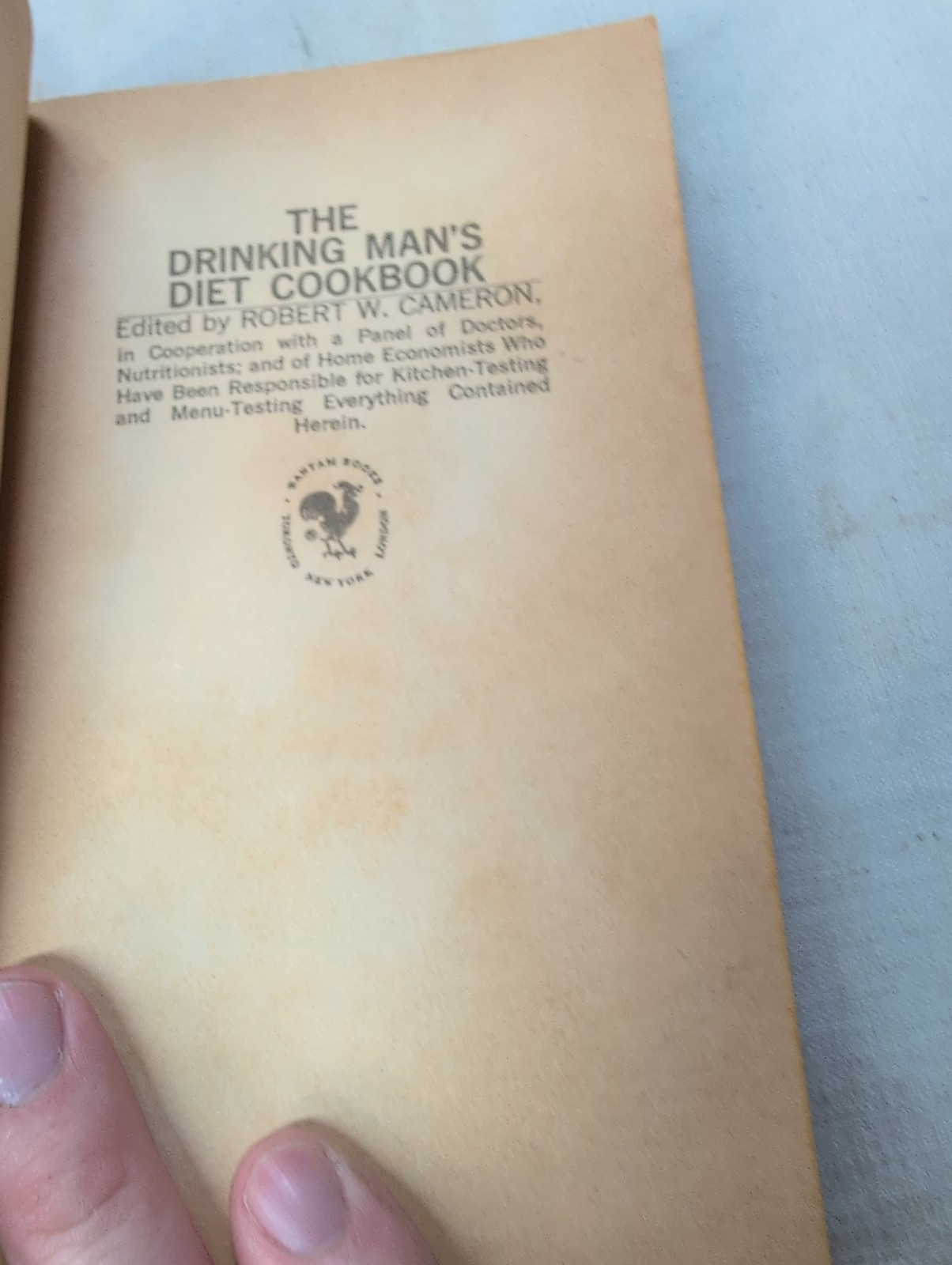 The Drinking Man’s Diet Cookbook Original 1969 Paperback Bantam Edition