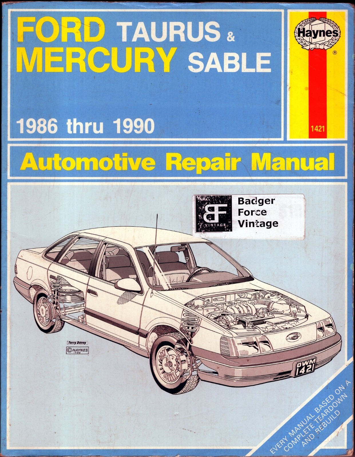 Haynes 1986-90 Ford Taurus & Mercury Sable Repair Manual 1421 MN1083