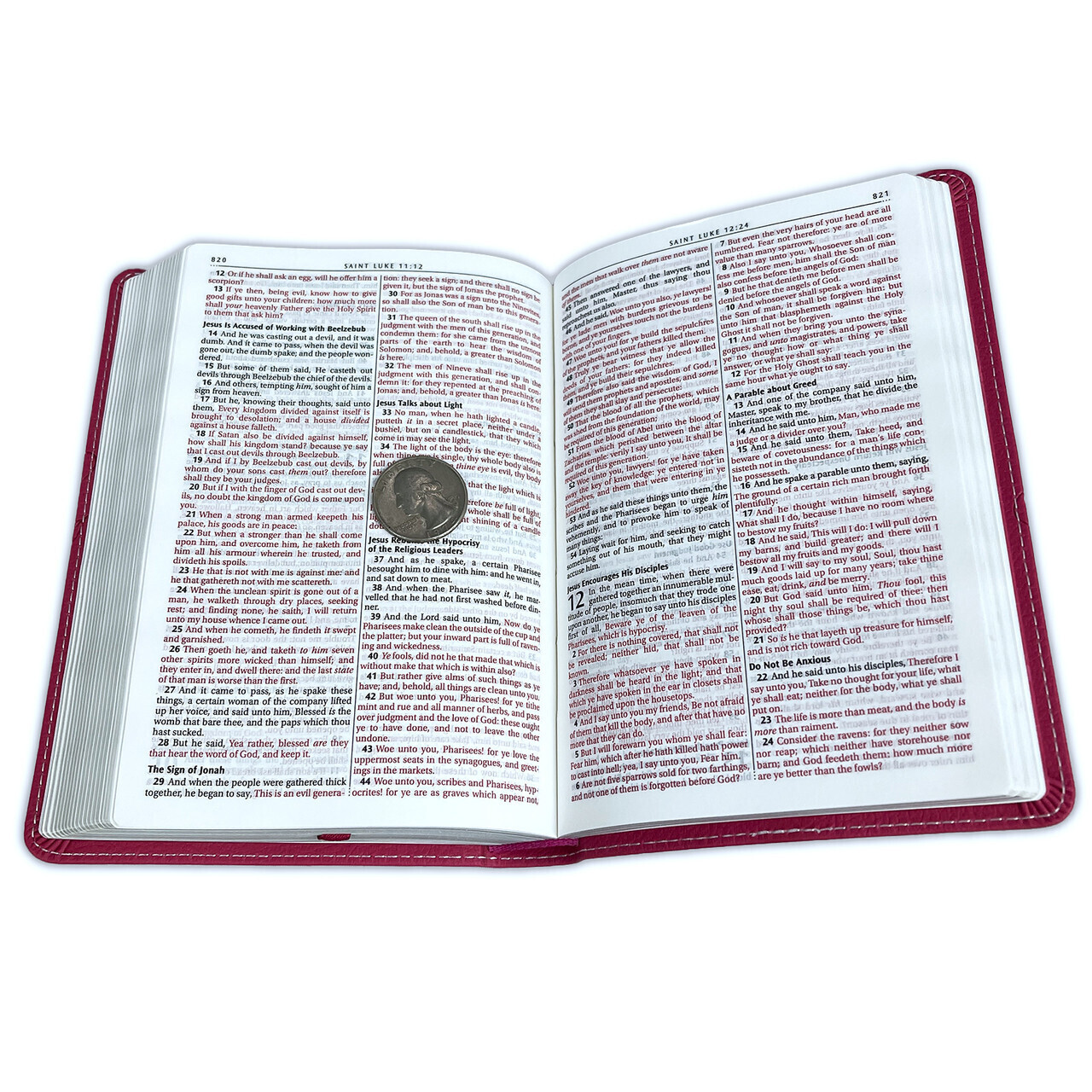 Compact Bible for Girls King James Version KJV pink leathertouch