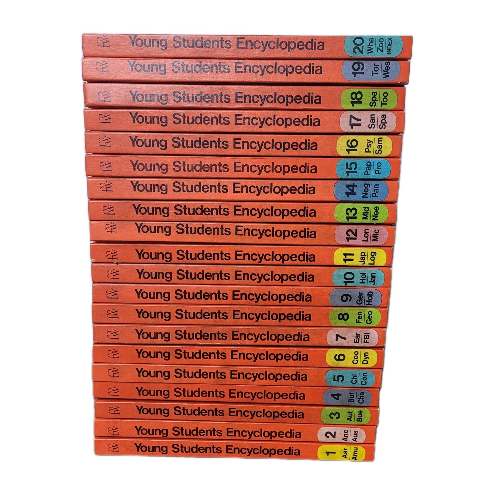 YOUNG STUDENTS ENCYCLOPEDIA (20 VOLUME SET) BY Funk & Wagnalls HARDCOVER 1972/73