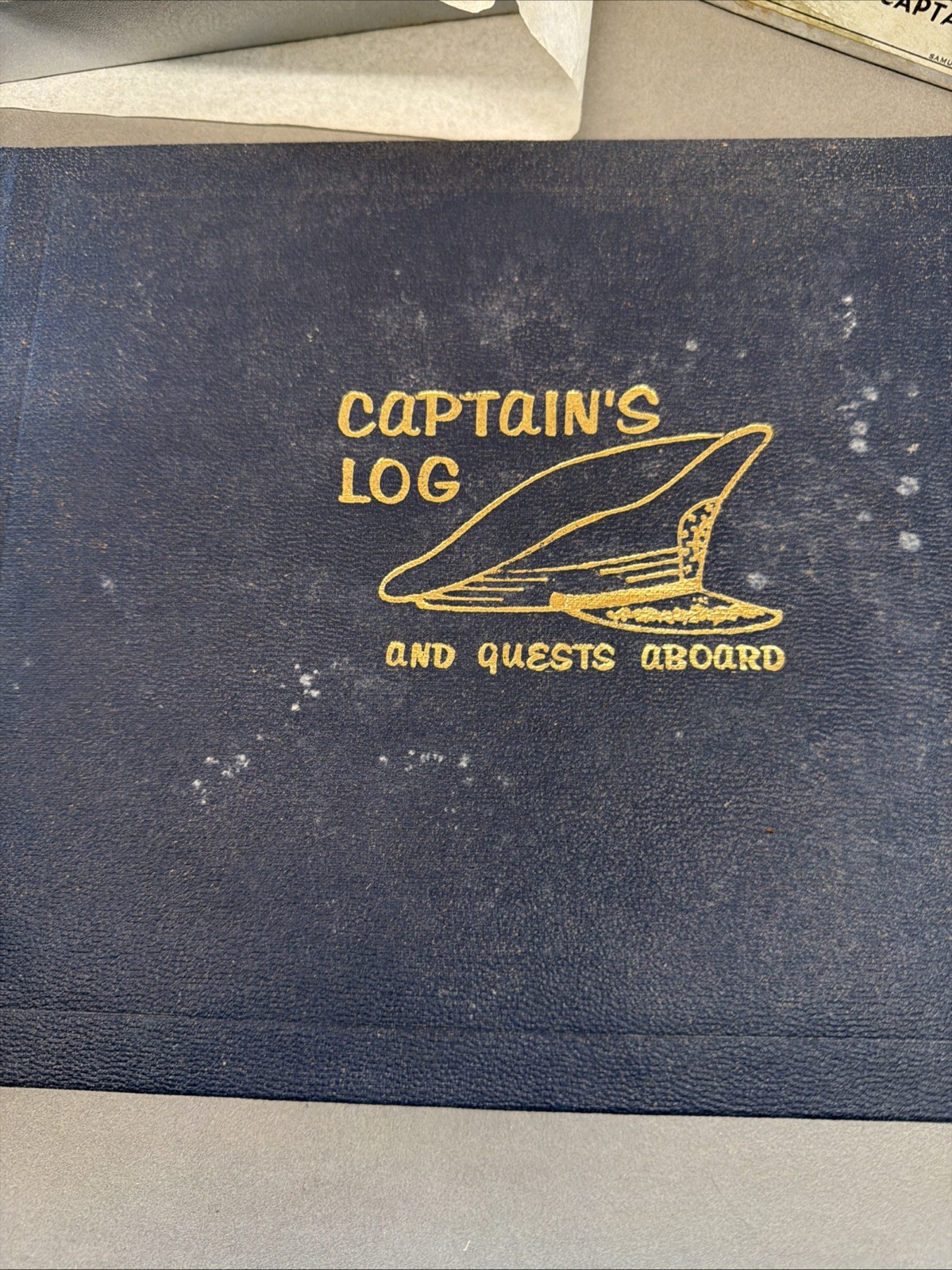 Vtg Yacht Log Book Boating Captains Log Guest Book Leatherette Samuel Ward Bt28