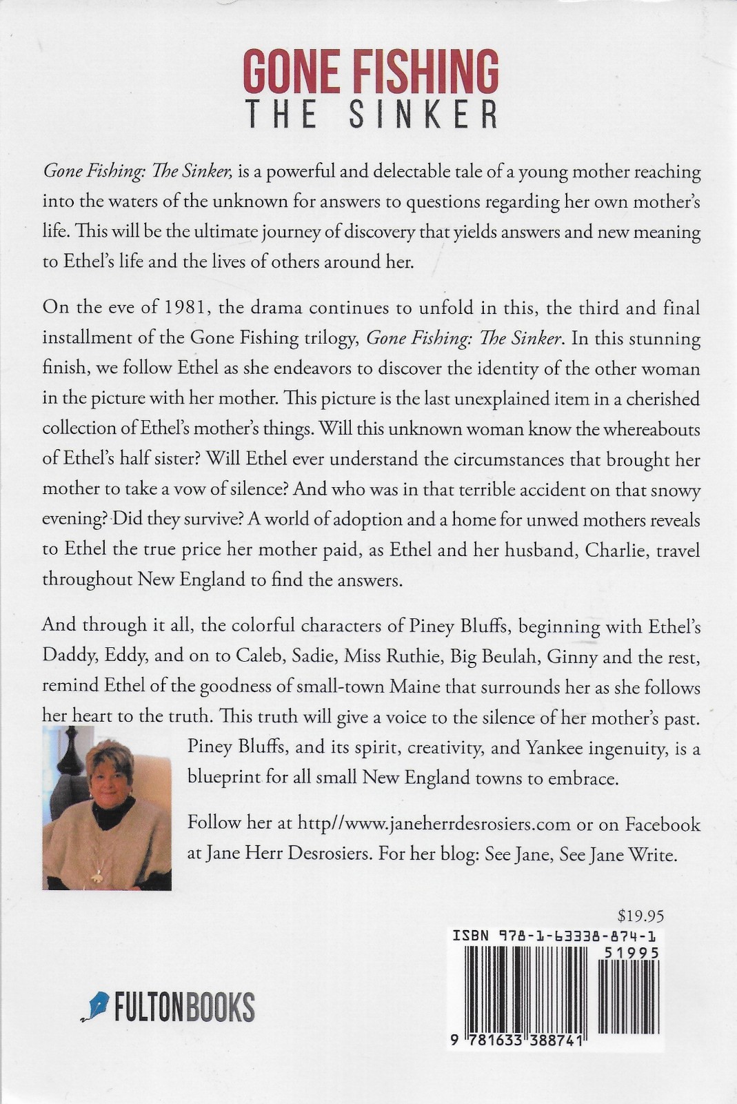 Gone Fishing: The Sinker by Jane Herb Desrosiers, plus bookmark