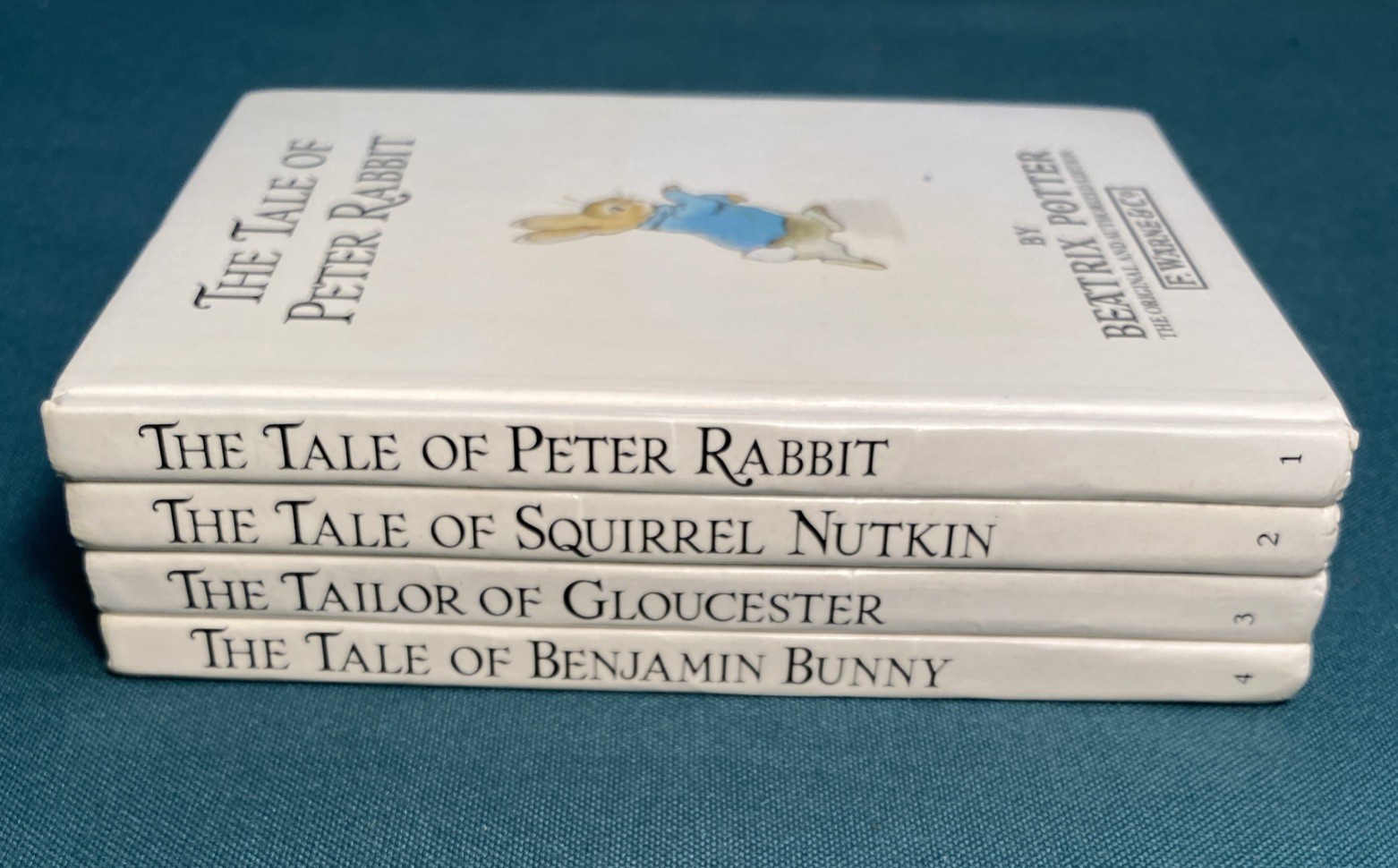 BEATRIX POTTER HARDBACKS ~ F. Warne & Co. ~ Small Matching Set 1-4 PETER RABBIT
