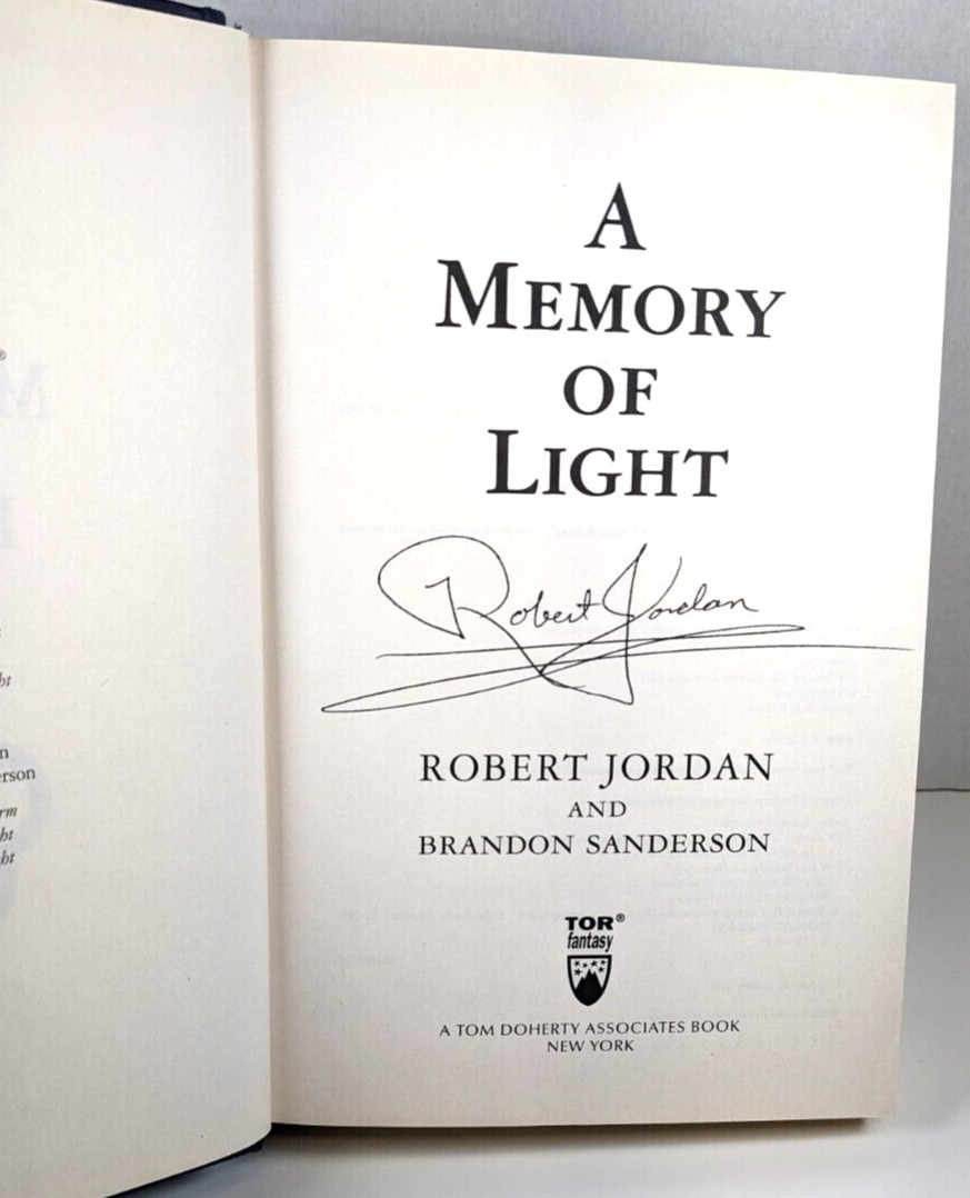 Wheel of Time Ser: Memory of Light vol. 14 Robert Jordan 1Ed/1Print HC DJ Signed